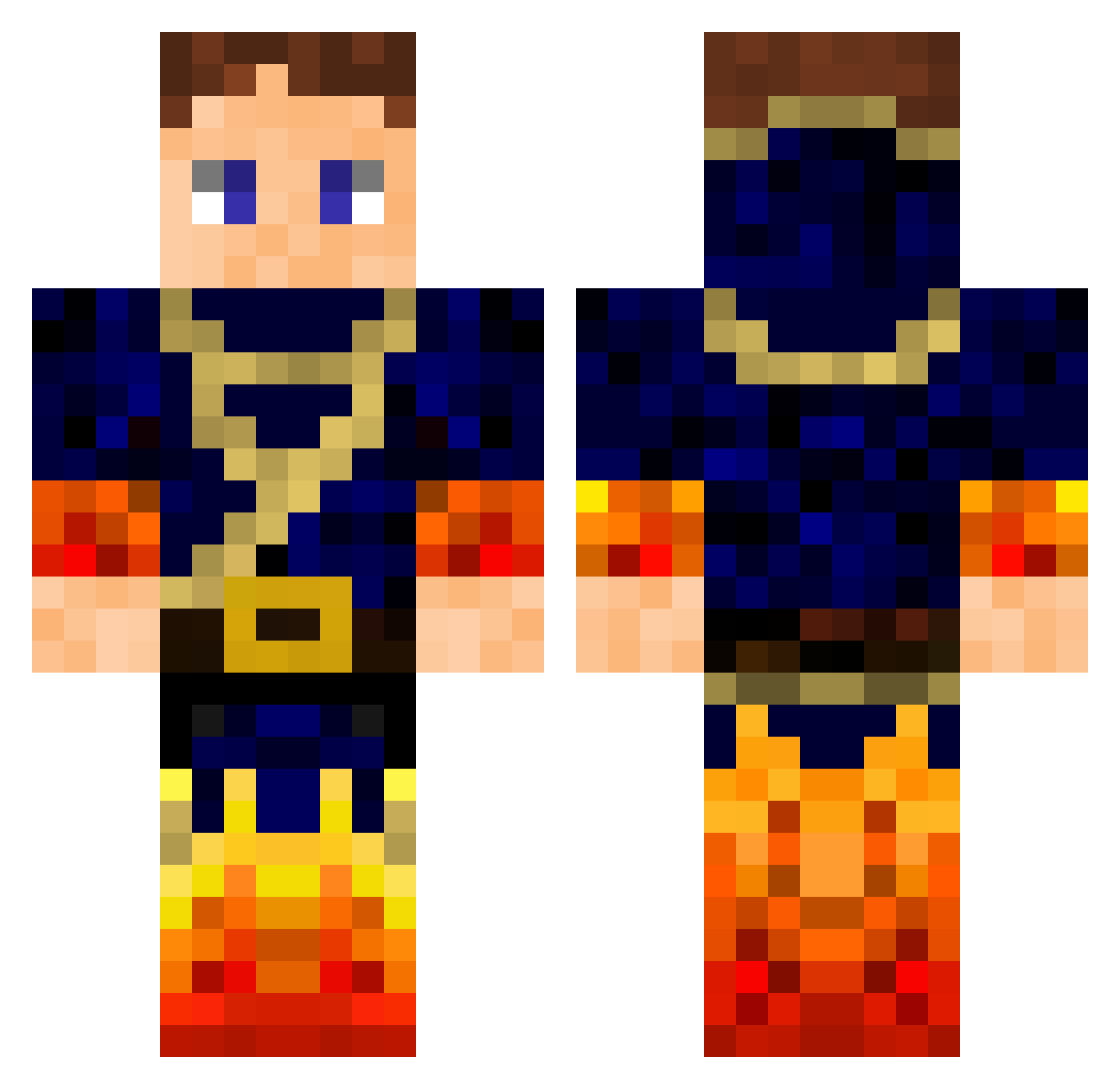 HydroxyZ Minecraft skin, front and back view