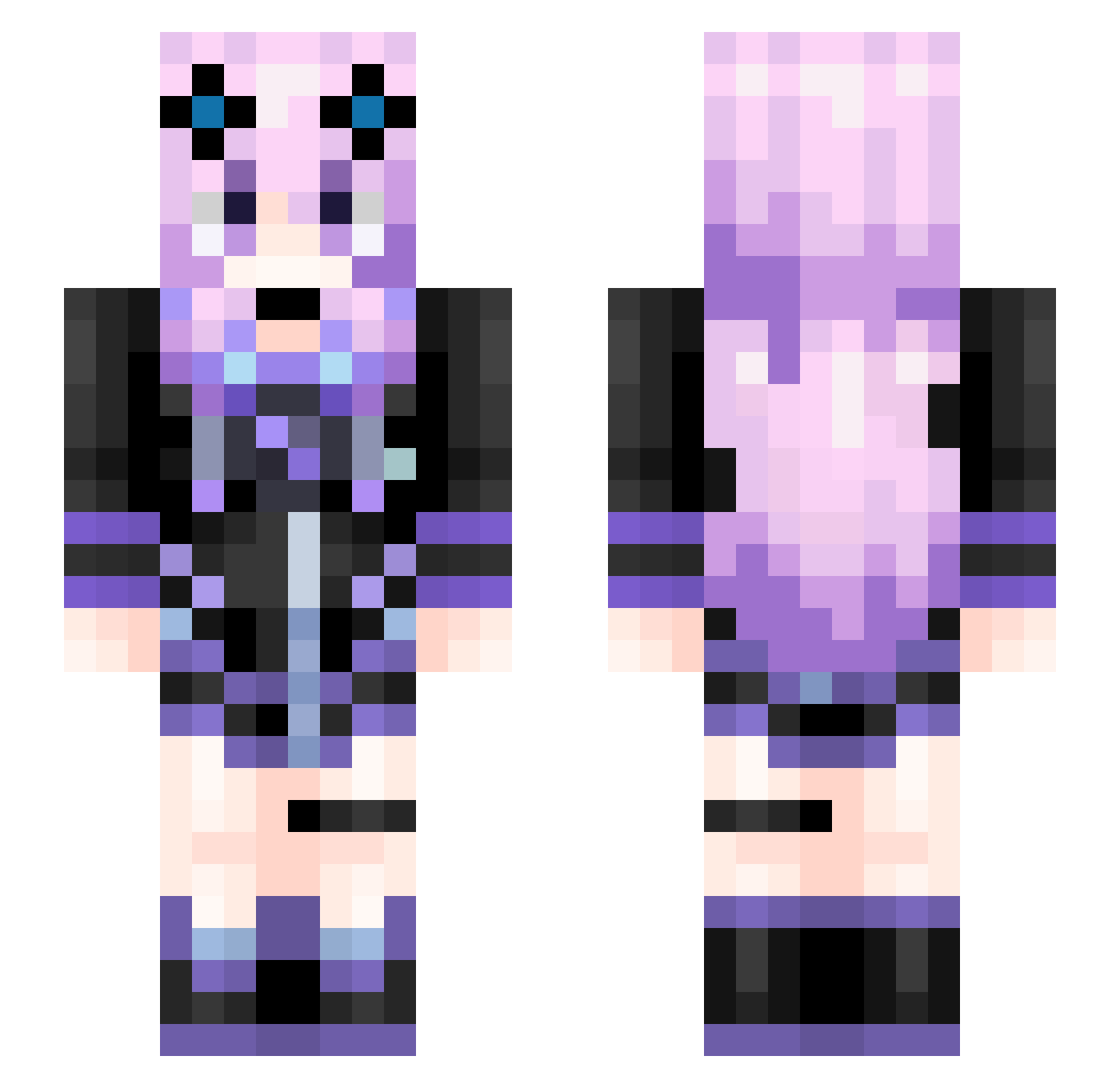 GloriaBorger Minecraft skin, front and back view