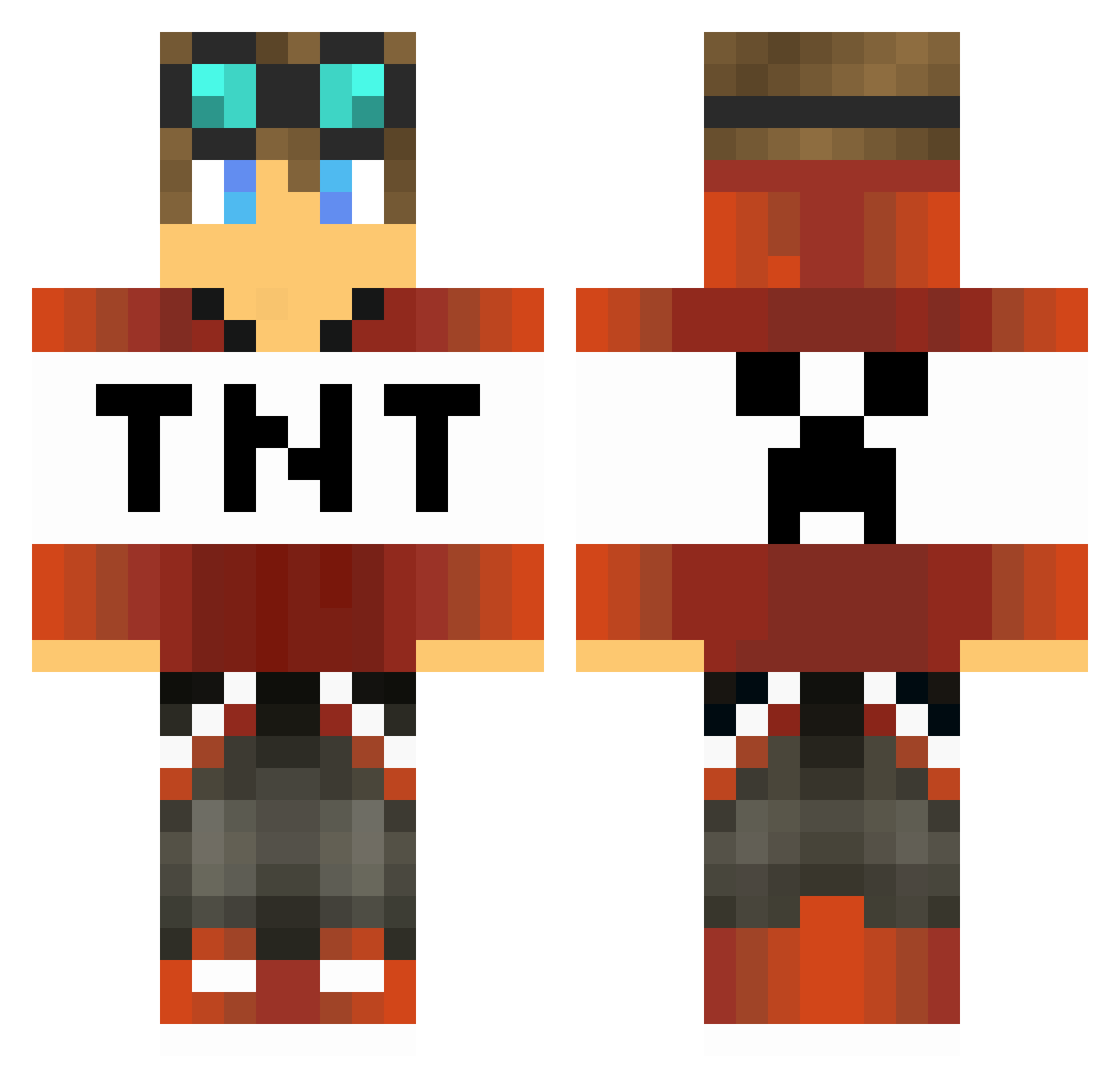 ThiagoFx Minecraft skin, front and back view