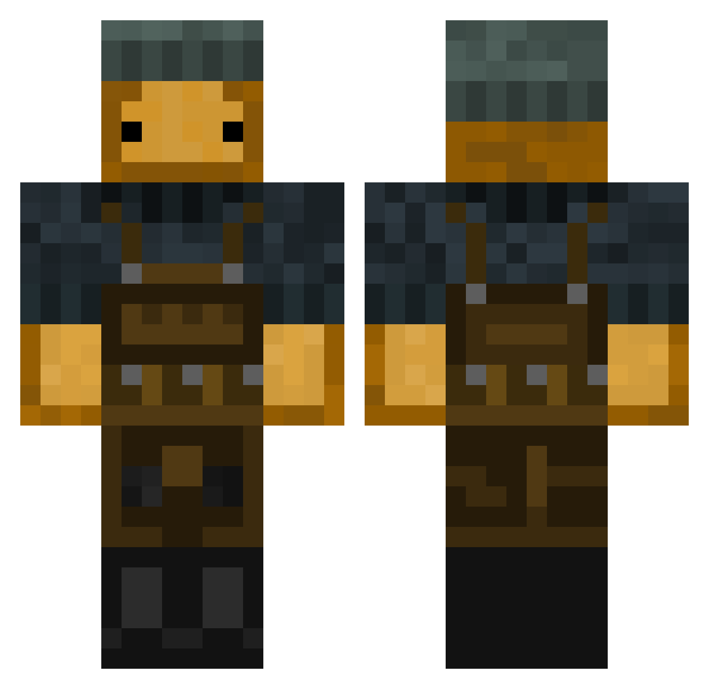 FailureBREAD Minecraft skin, front and back view