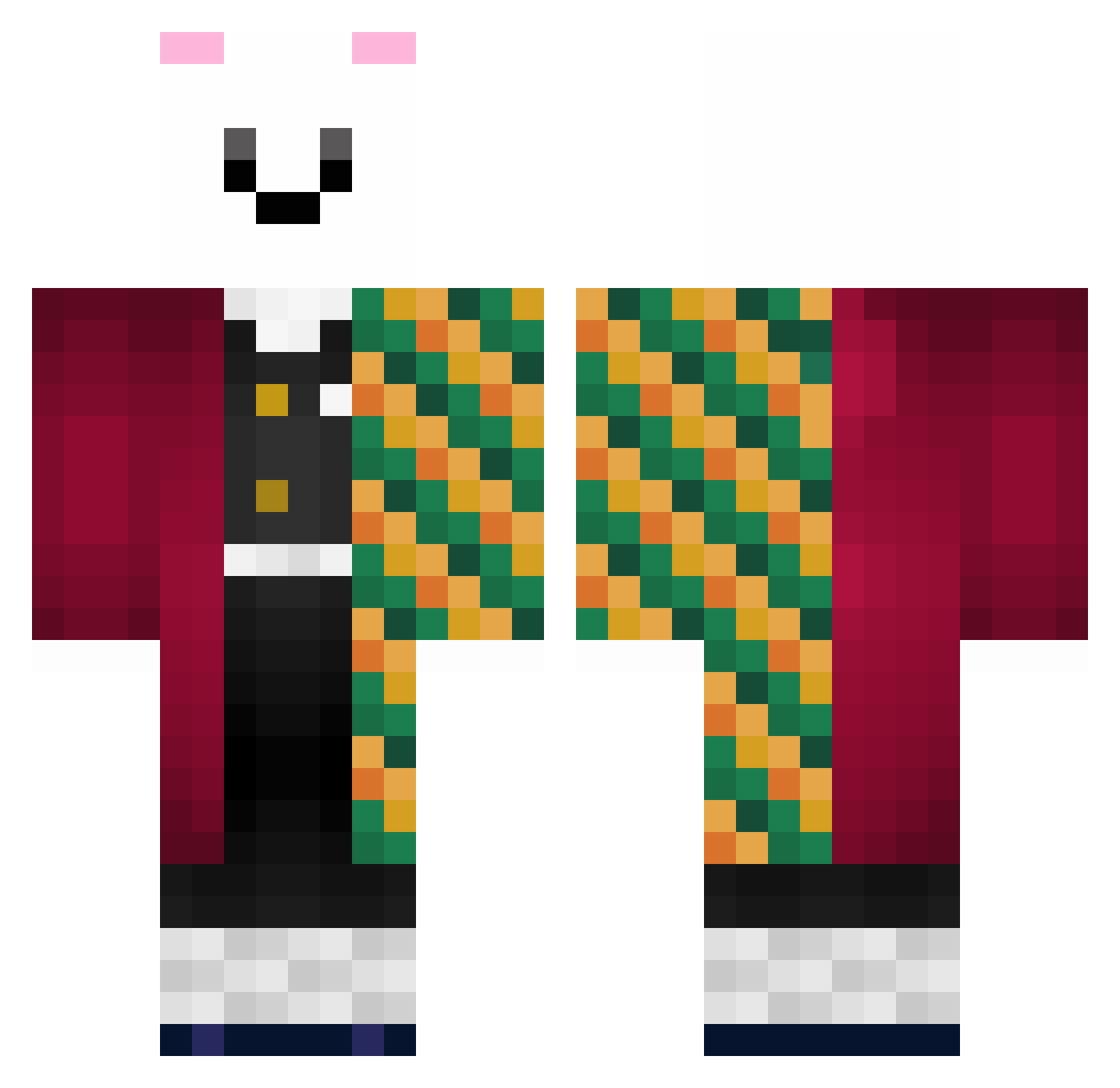 Supermarouu Minecraft skin, front and back view