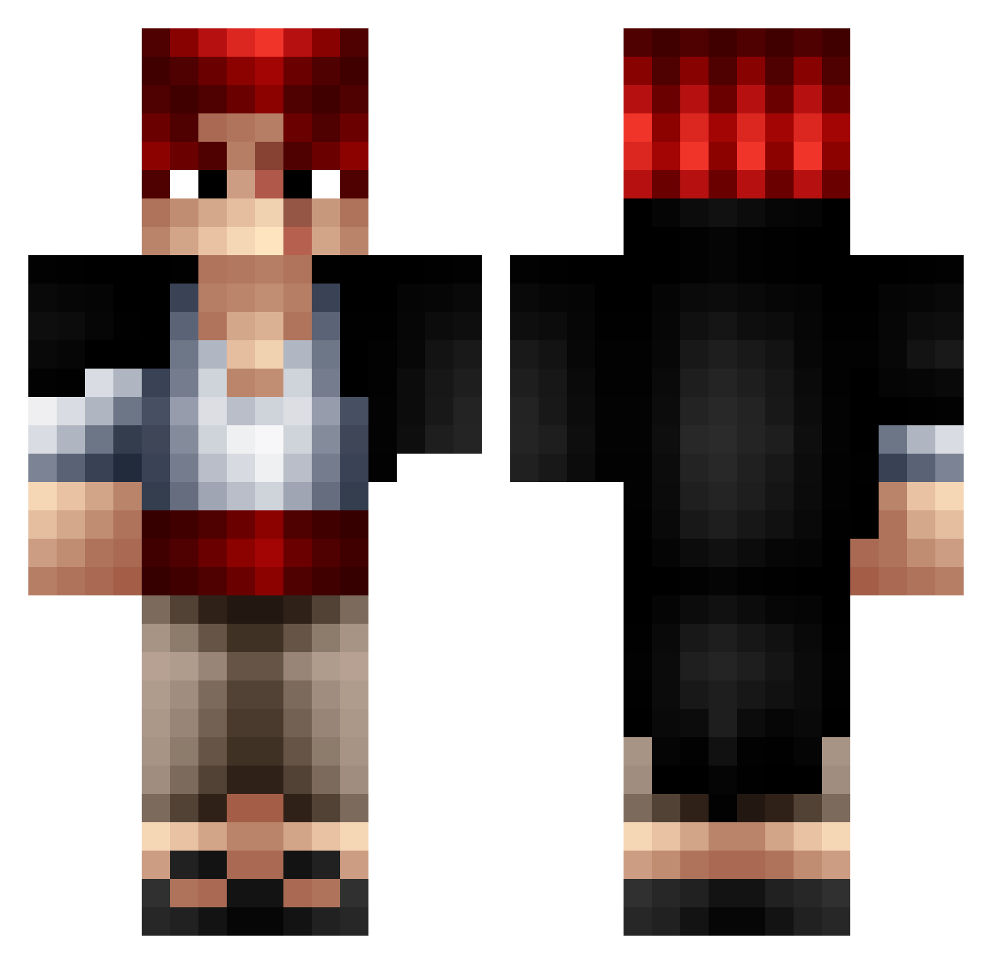 StrongerX33 Minecraft skin, front and back view