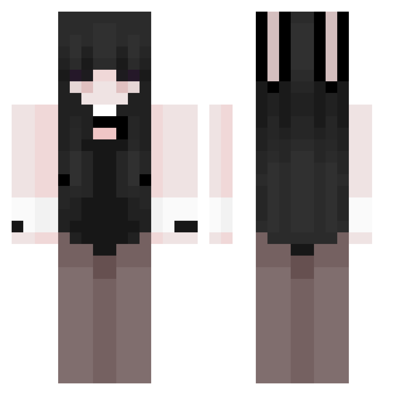 Alexa17 Minecraft skin, front and back view