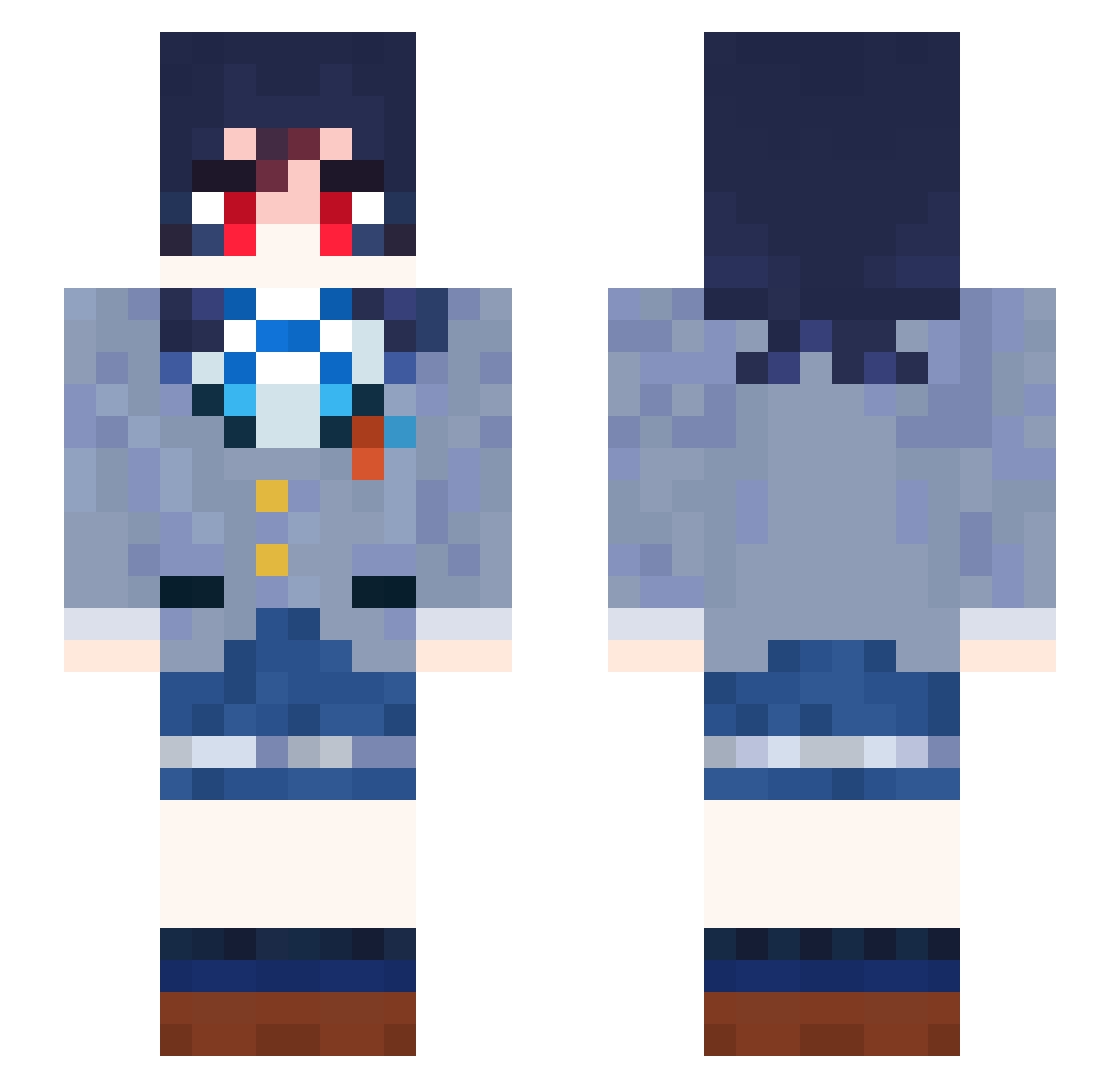 Luhsy123 Minecraft skin, front and back view