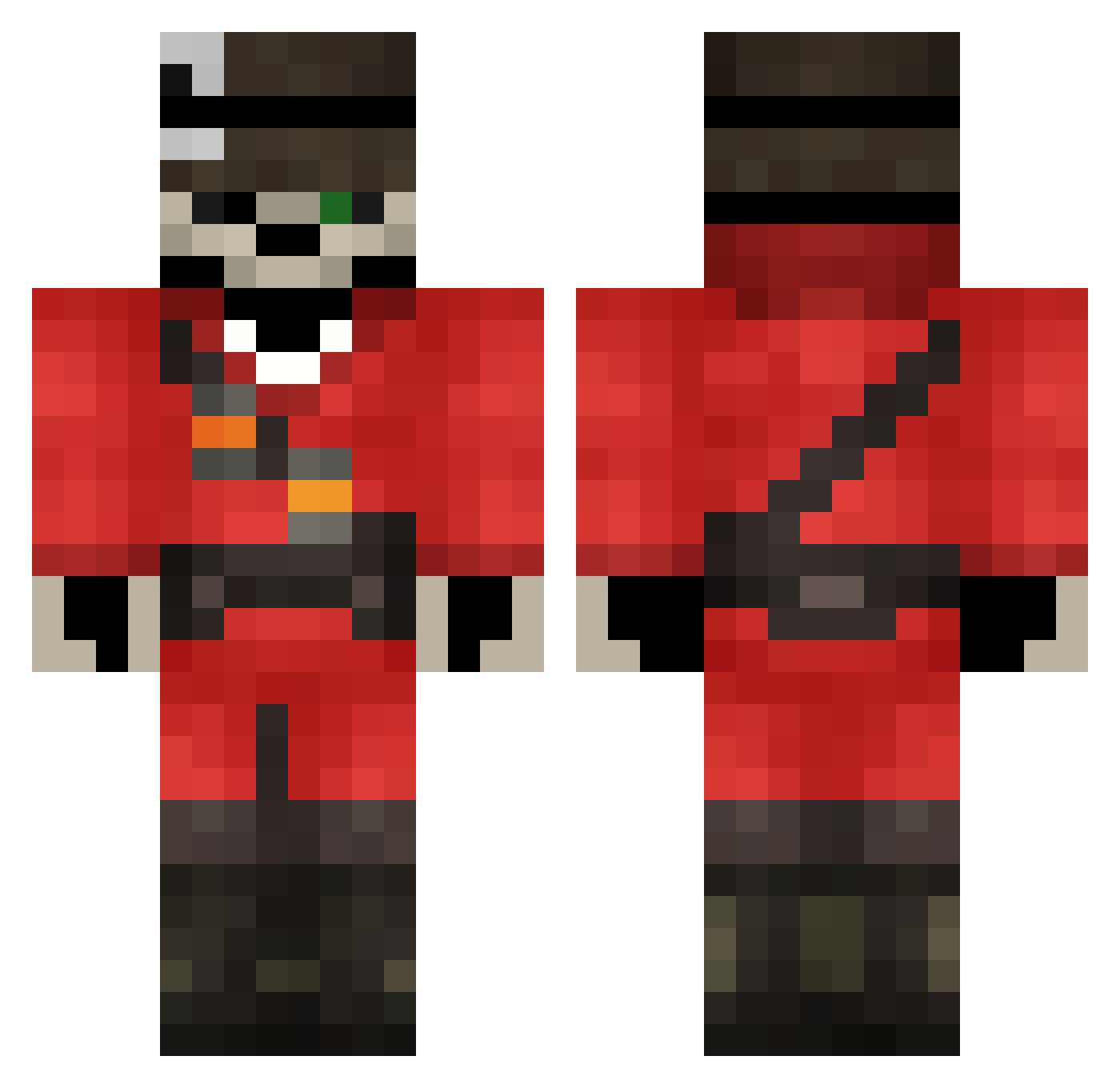Slankeers Minecraft skin, front and back view
