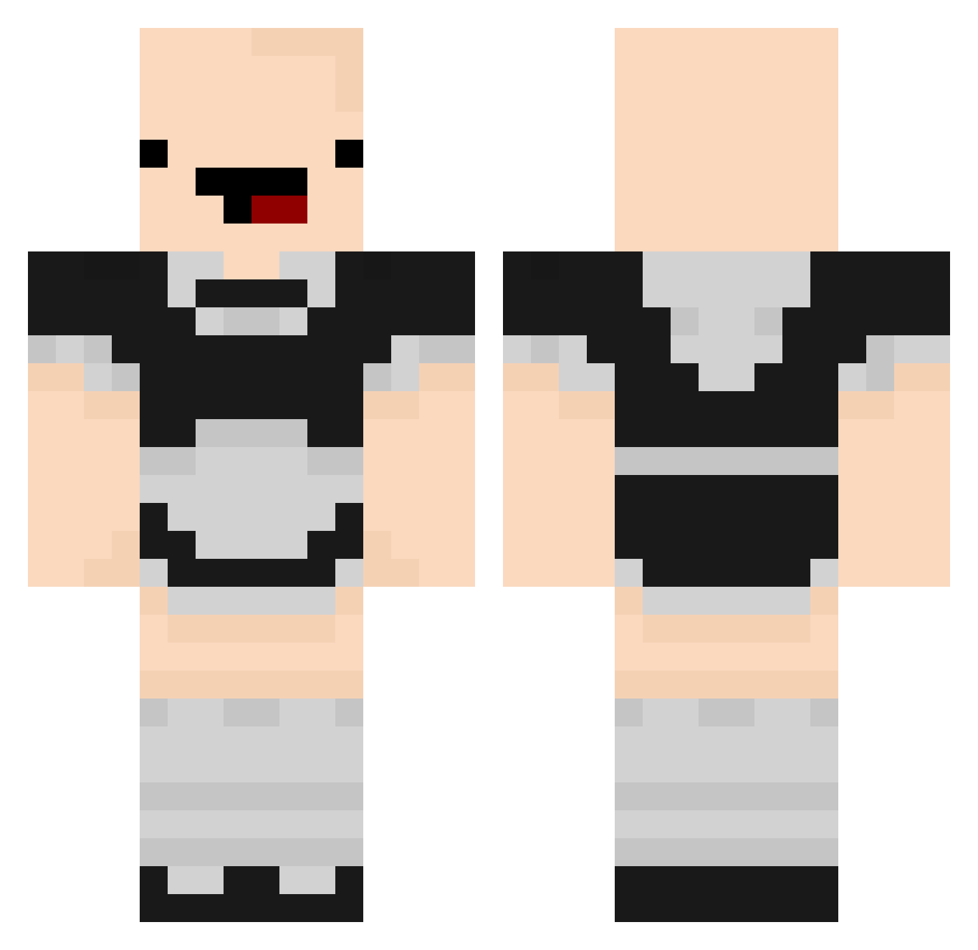 BPZOOMHD Minecraft skin, front and back view