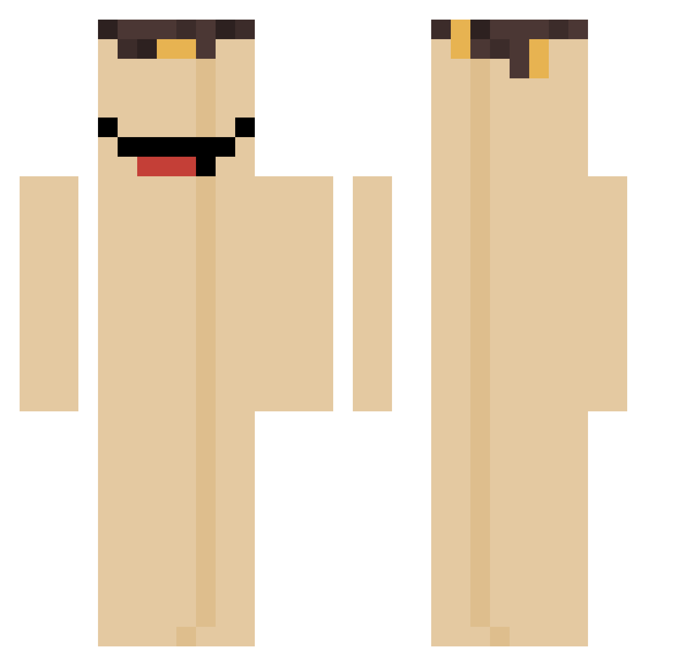 Kujioo Minecraft skin, front and back view