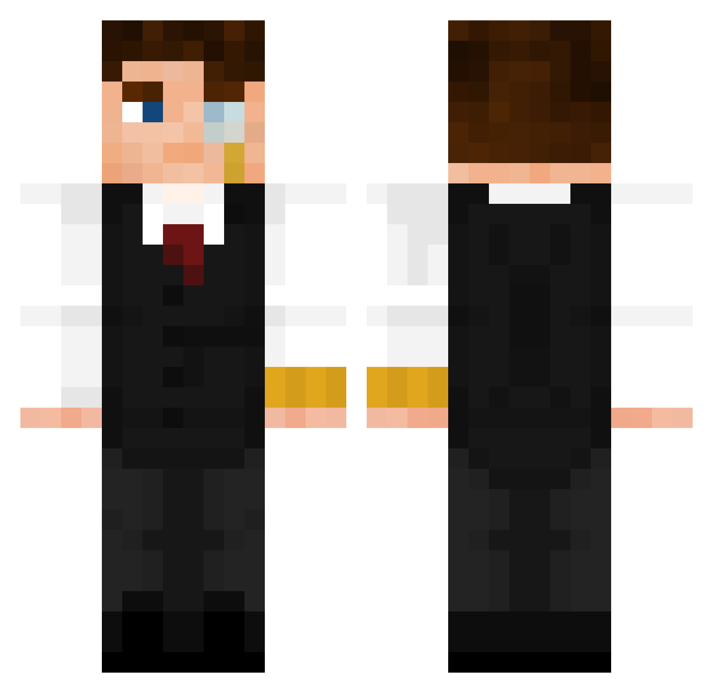 Kraez_fnb Minecraft skin, front and back view