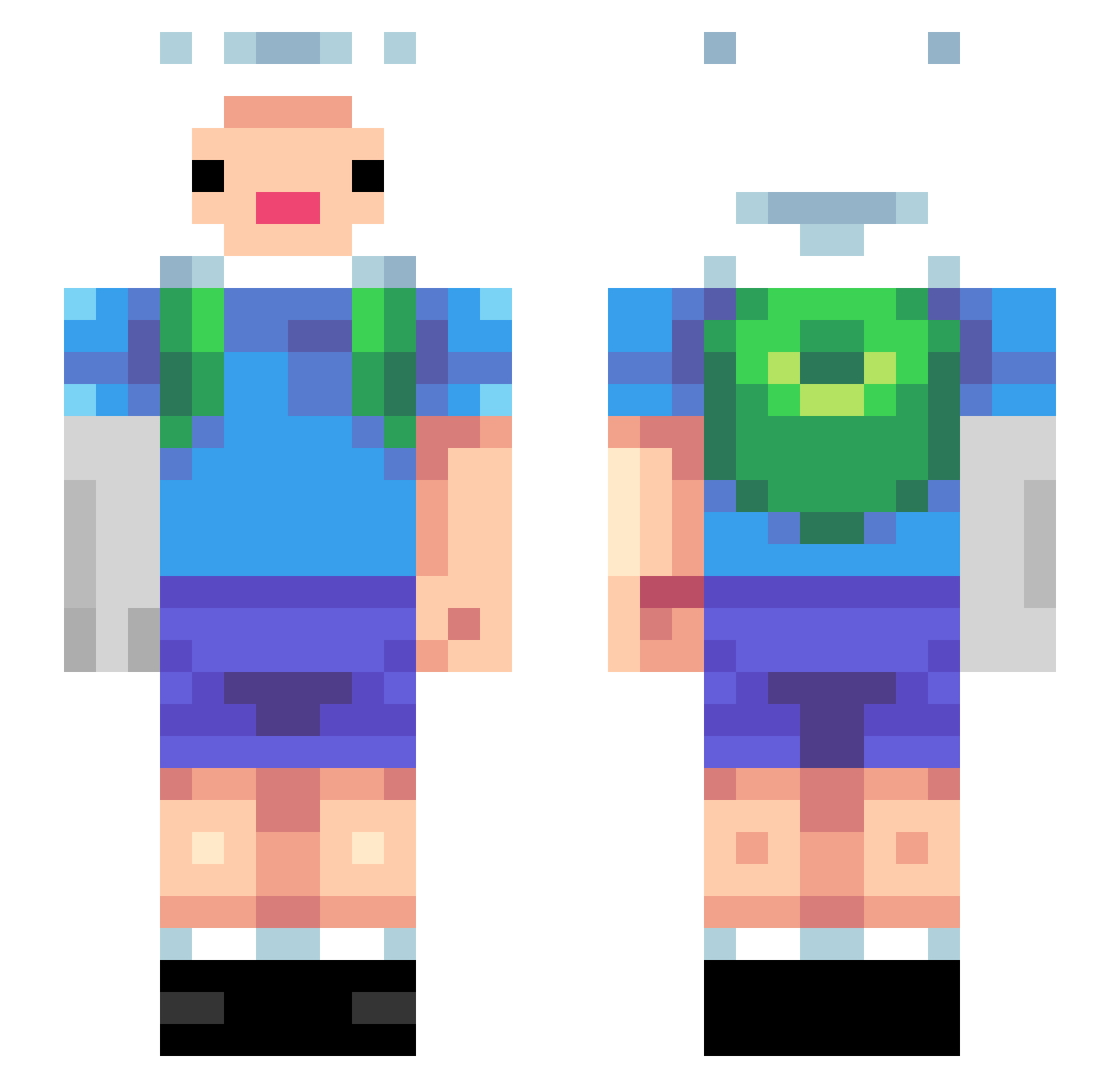 scylmao Minecraft skin, front and back view