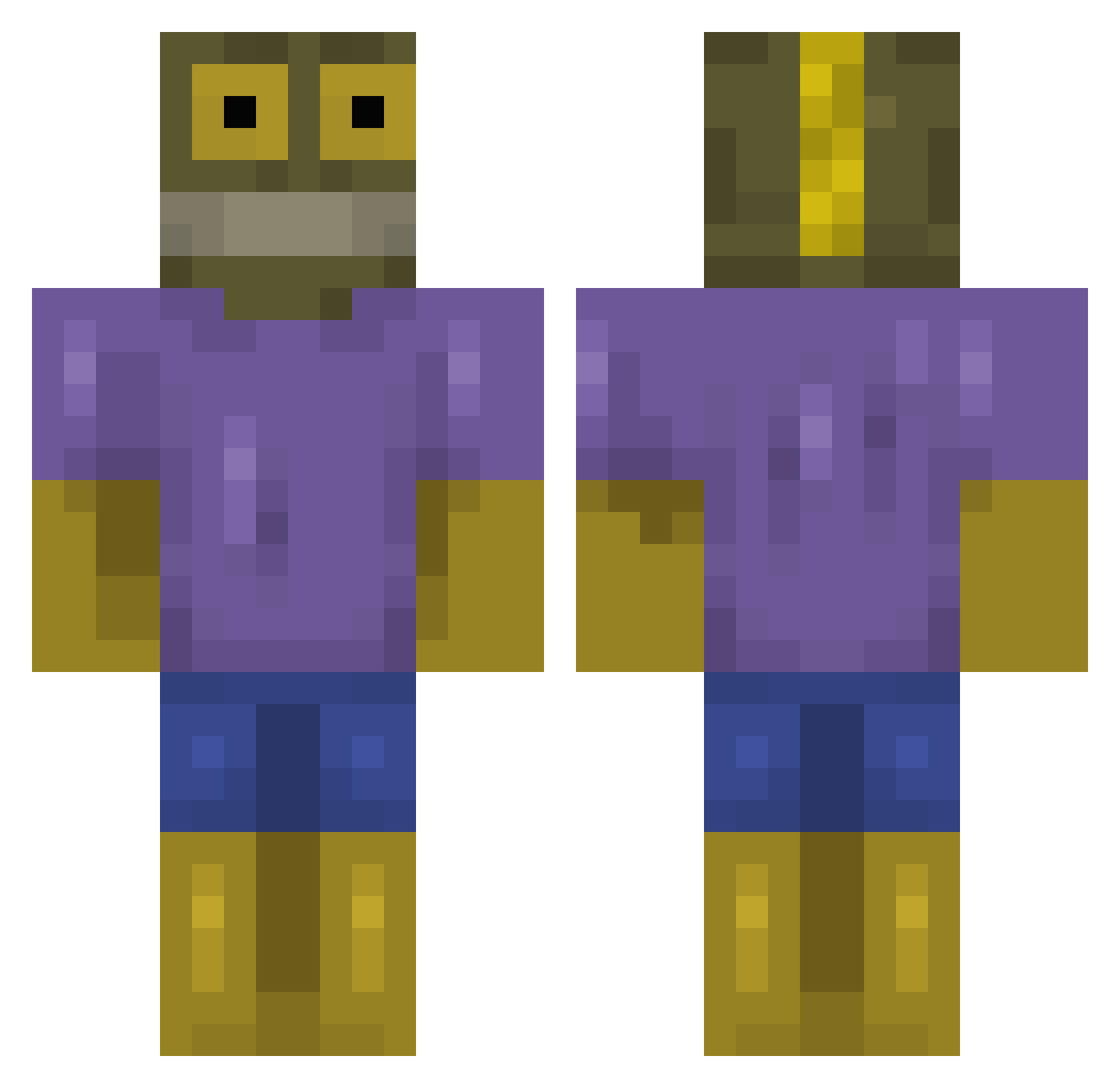 FGFBNEIKV Minecraft skin, front and back view