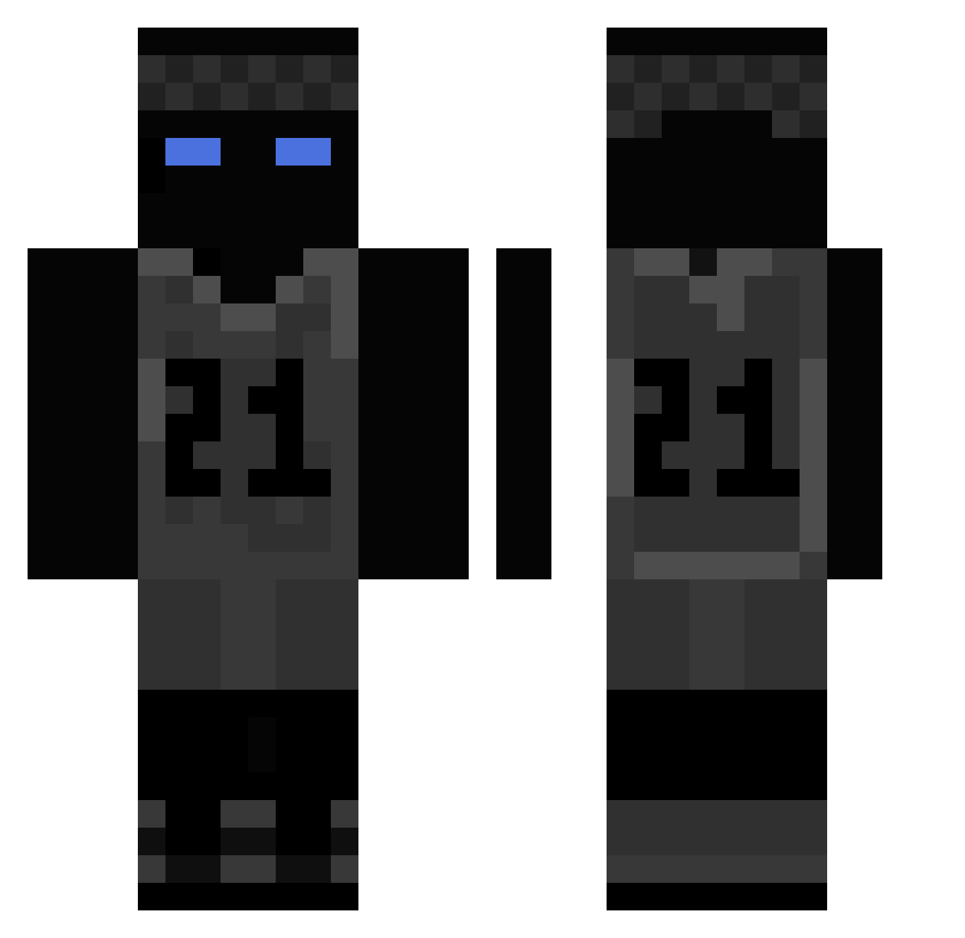 MisterViviz Minecraft skin, front and back view
