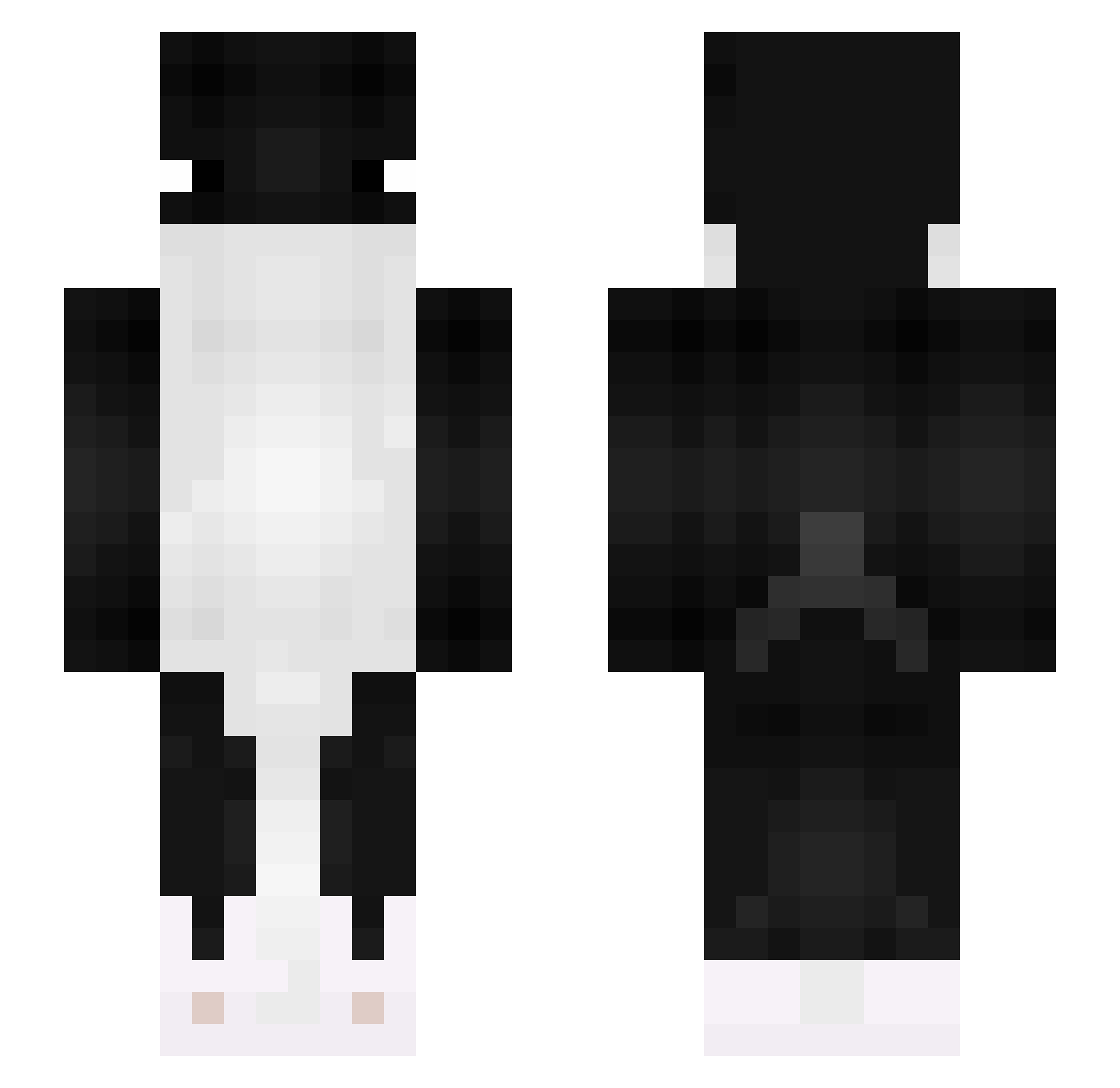 Orcca Minecraft skin, front and back view
