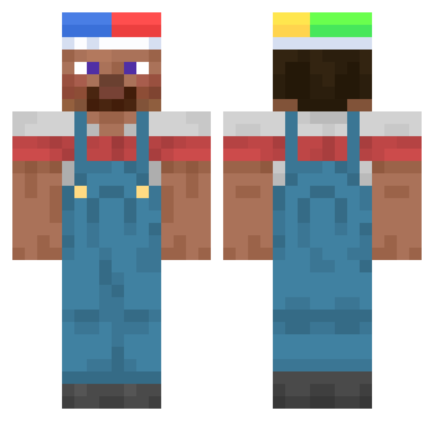 CrazyCj0907 Minecraft skin, front and back view