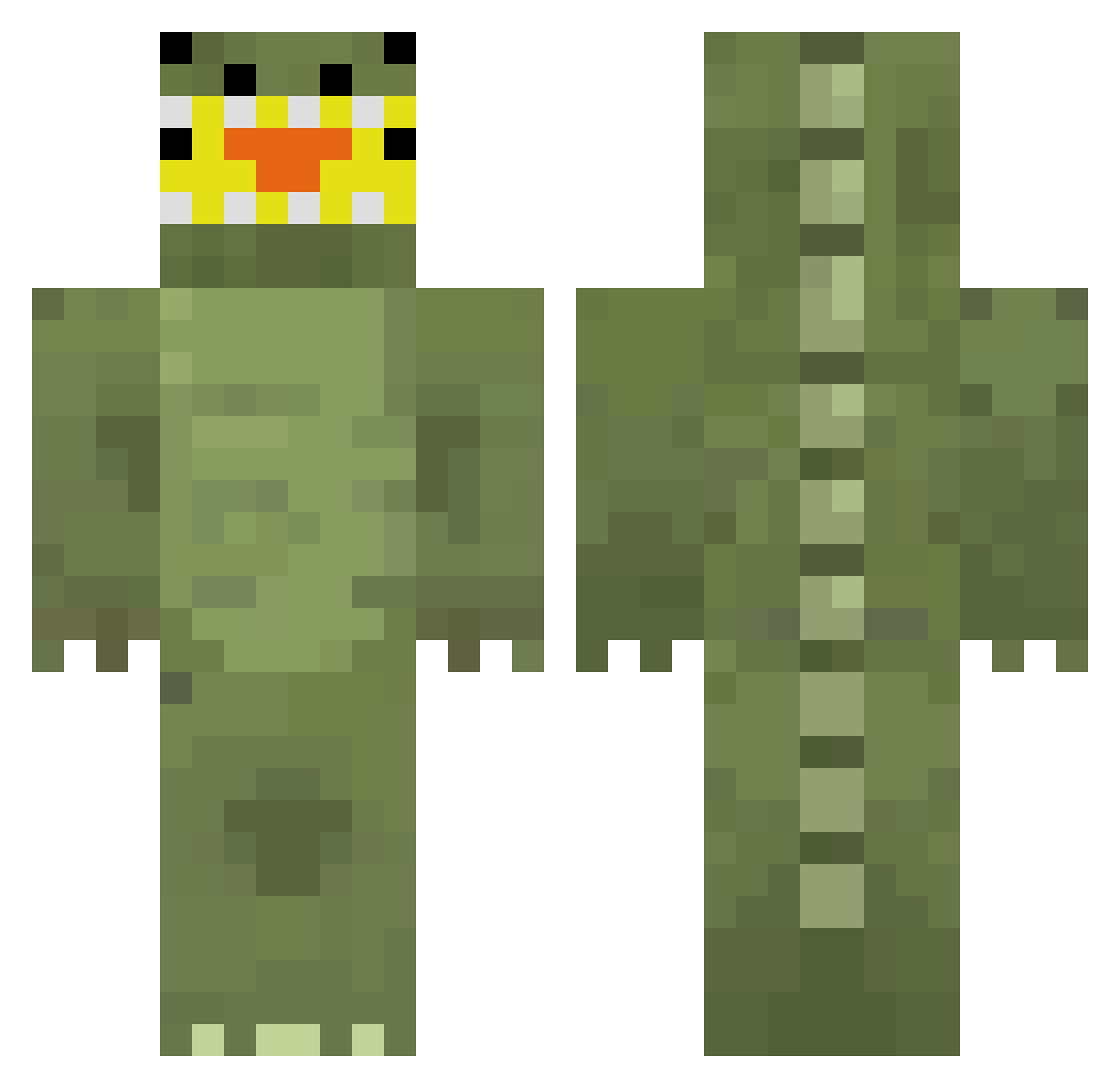 Br0ketro0p3r Minecraft skin, front and back view