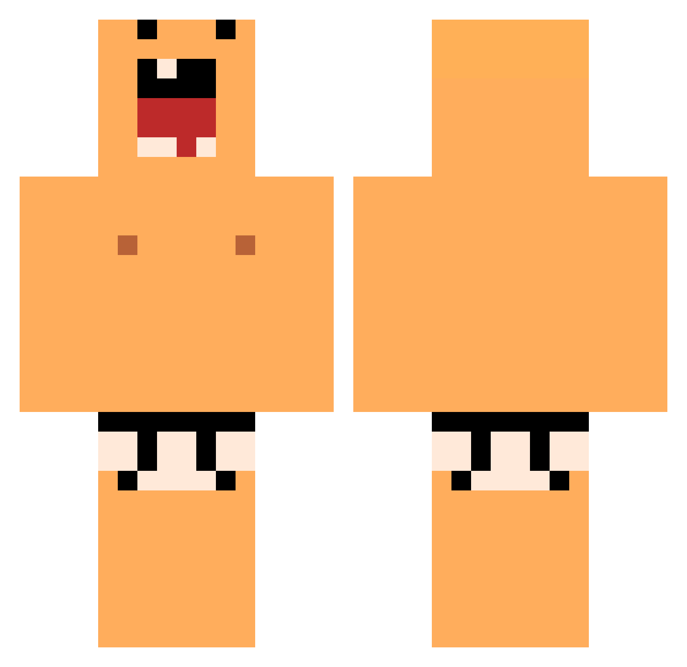 MiChainDeRoque Minecraft skin, front and back view