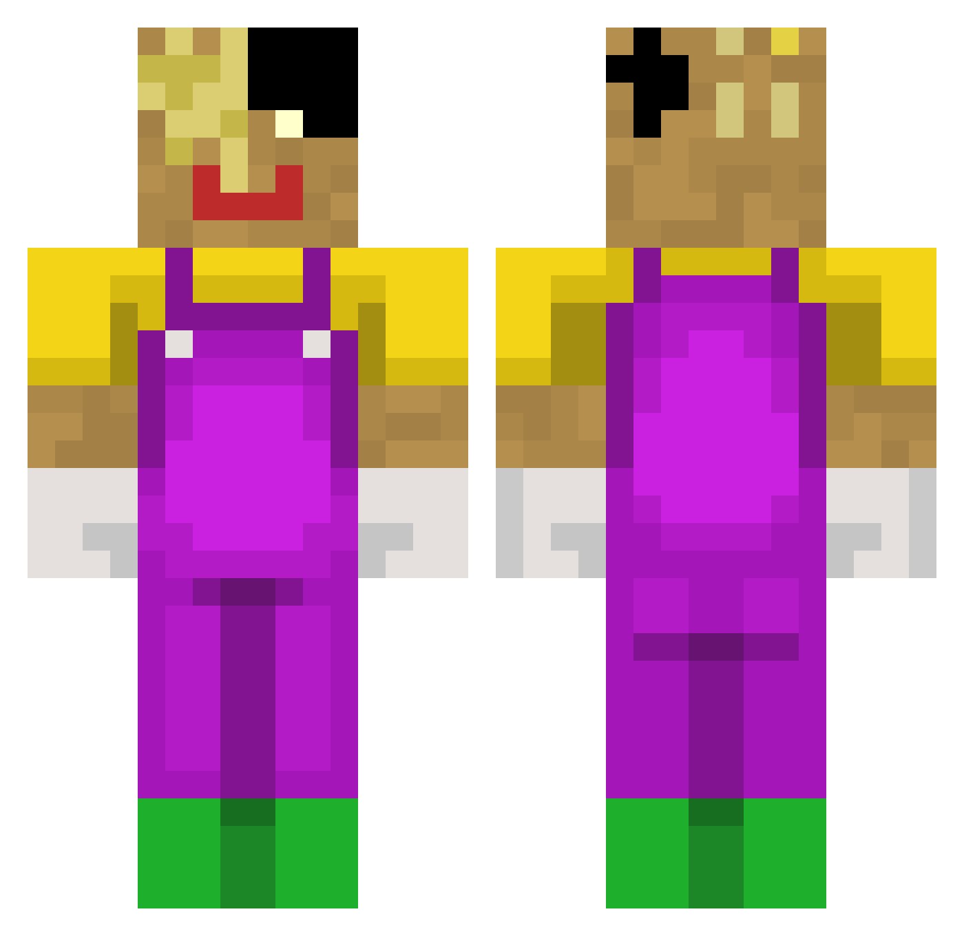 ouiktor Minecraft skin, front and back view
