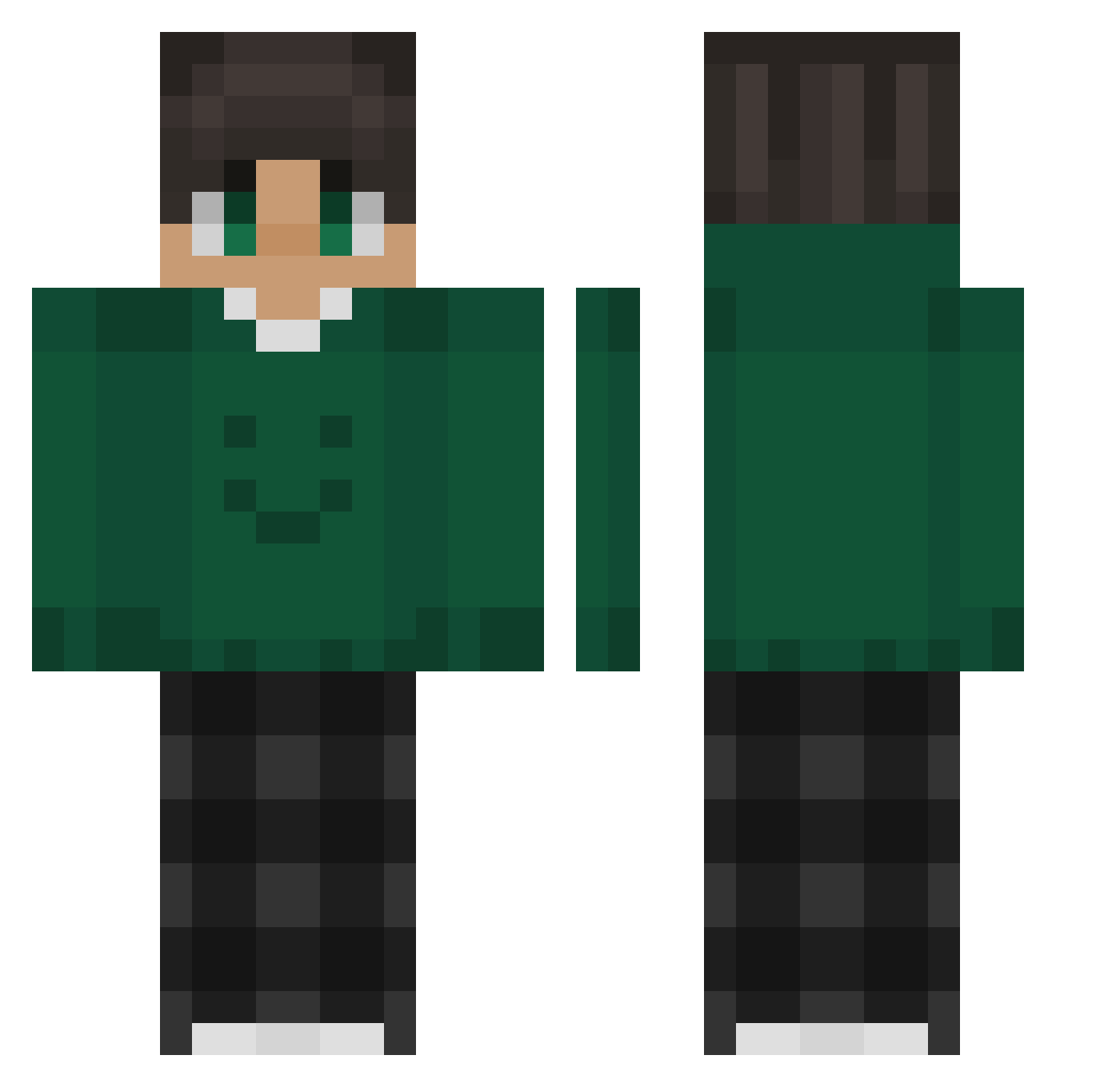 FireX_DC Minecraft skin, front and back view