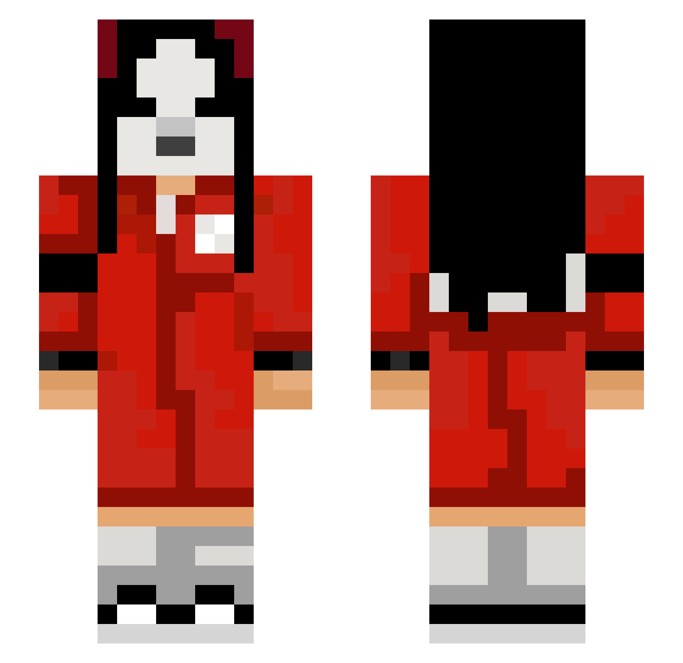 syntareli Minecraft skin, front and back view