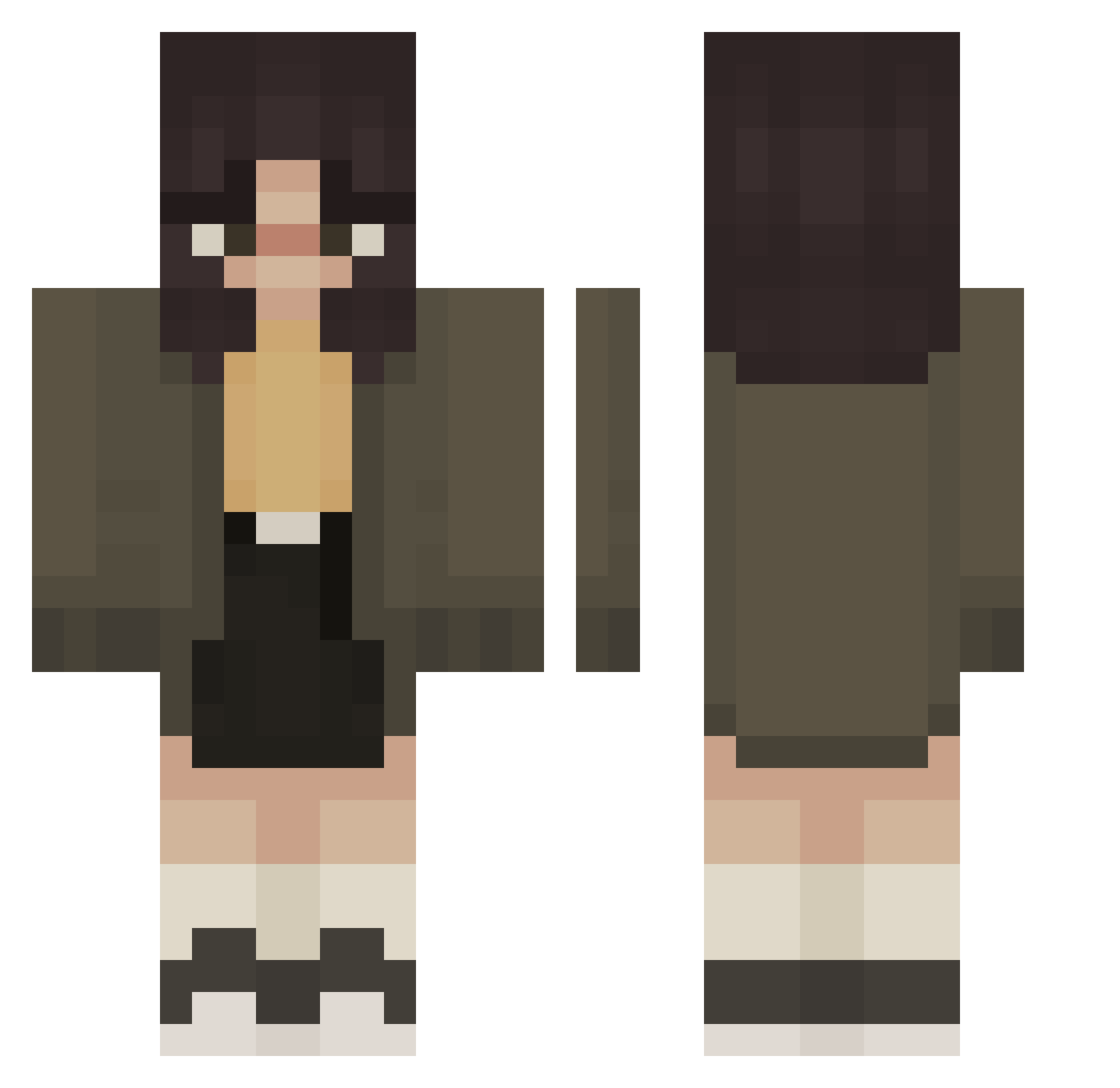 mirunan Minecraft skin, front and back view