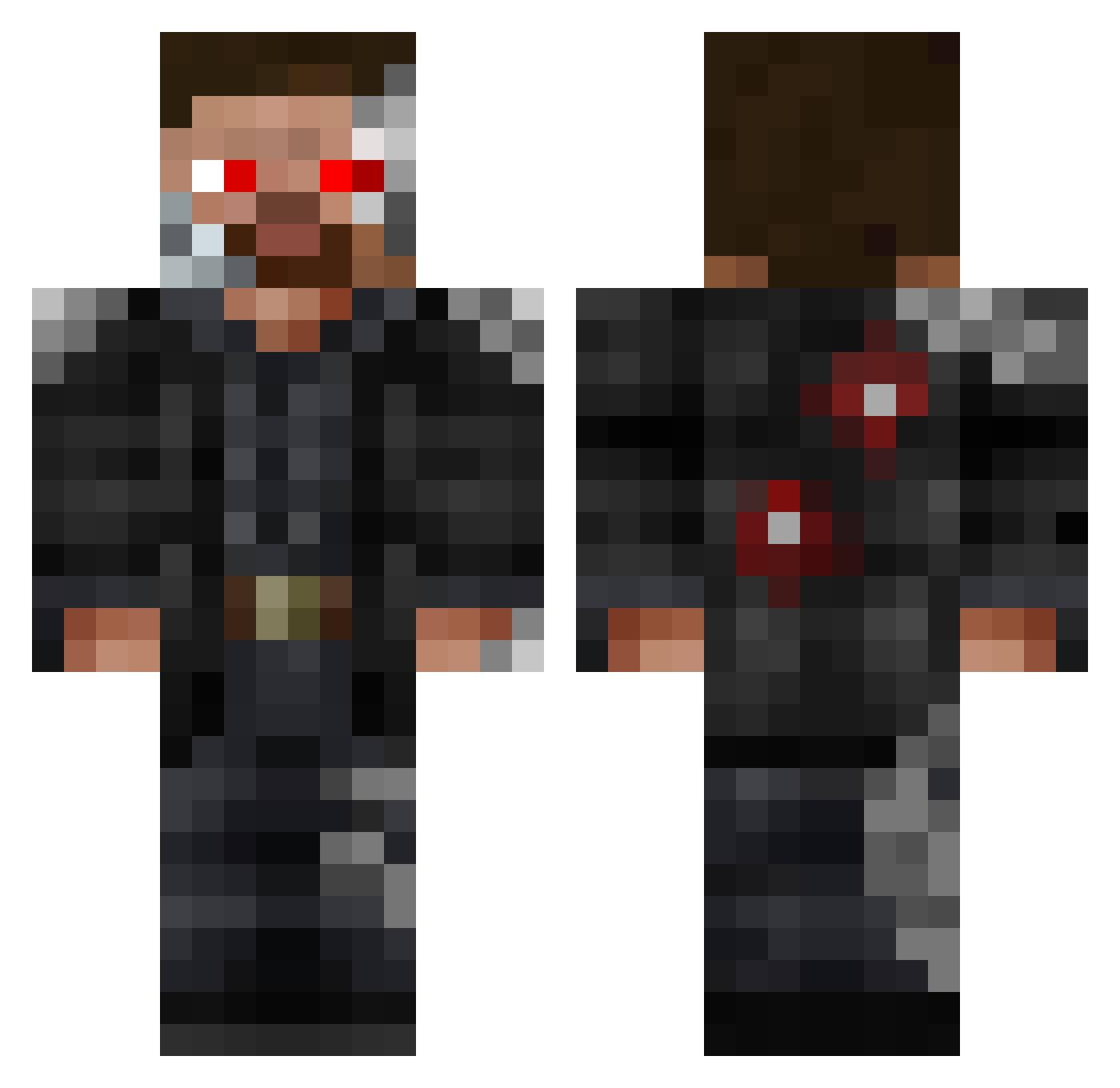 William205 Minecraft skin, front and back view