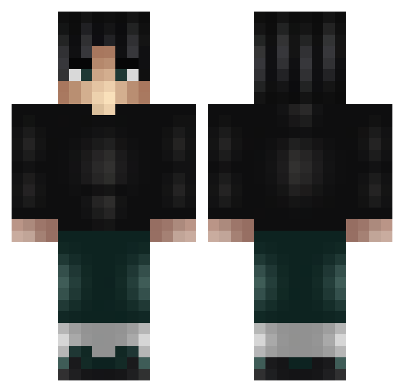 d1merr Minecraft skin, front and back view