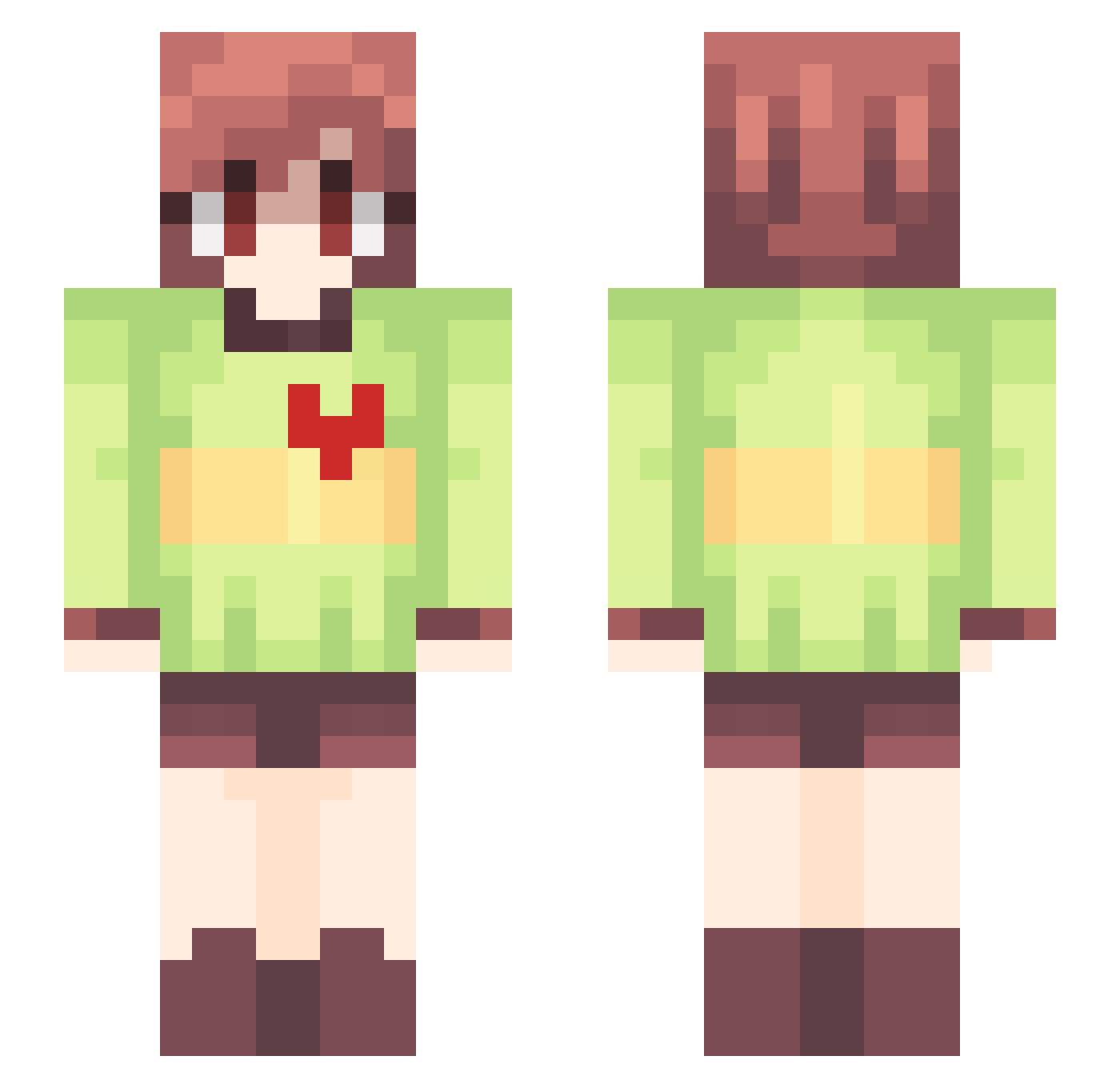 Wxyhxl_Hypixel Minecraft skin, front and back view