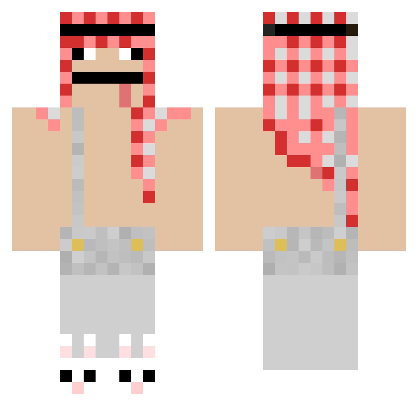 Tyn1e Minecraft skin, front and back view