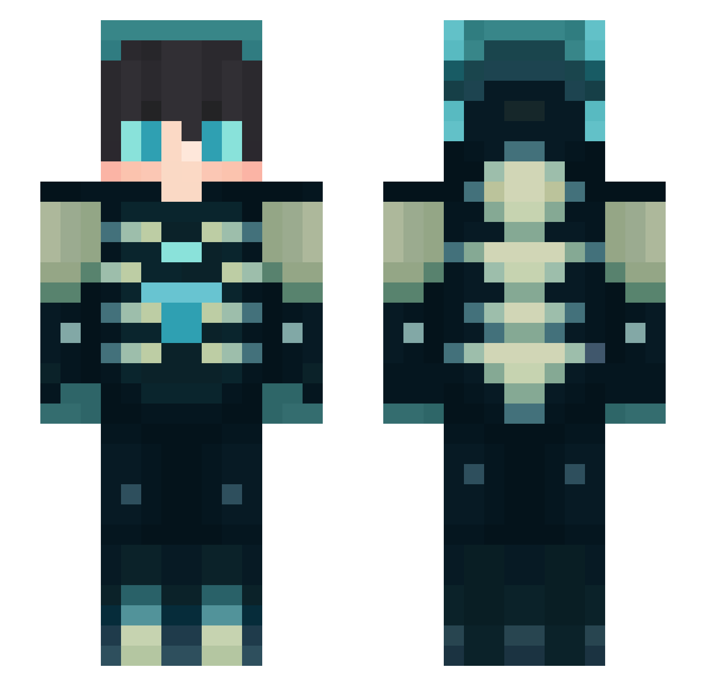 Docin Minecraft skin, front and back view