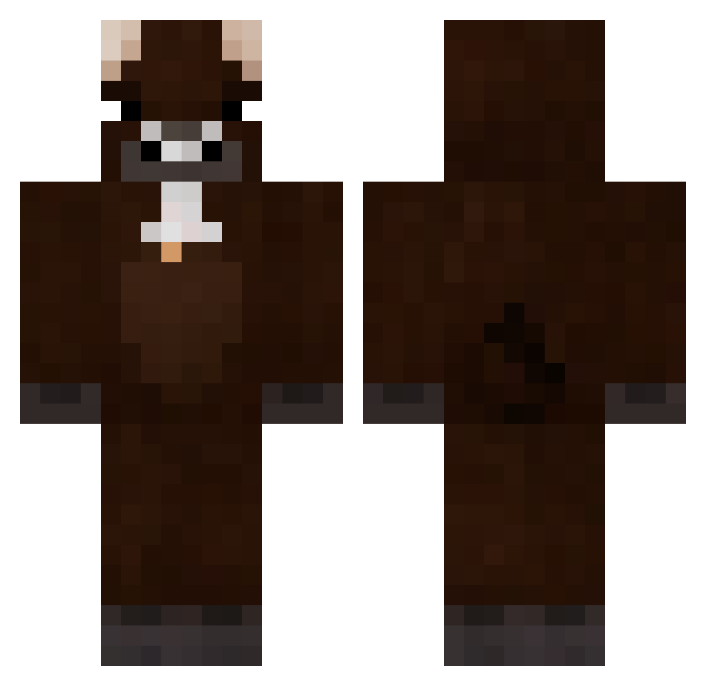 ValmzDerck Minecraft skin, front and back view