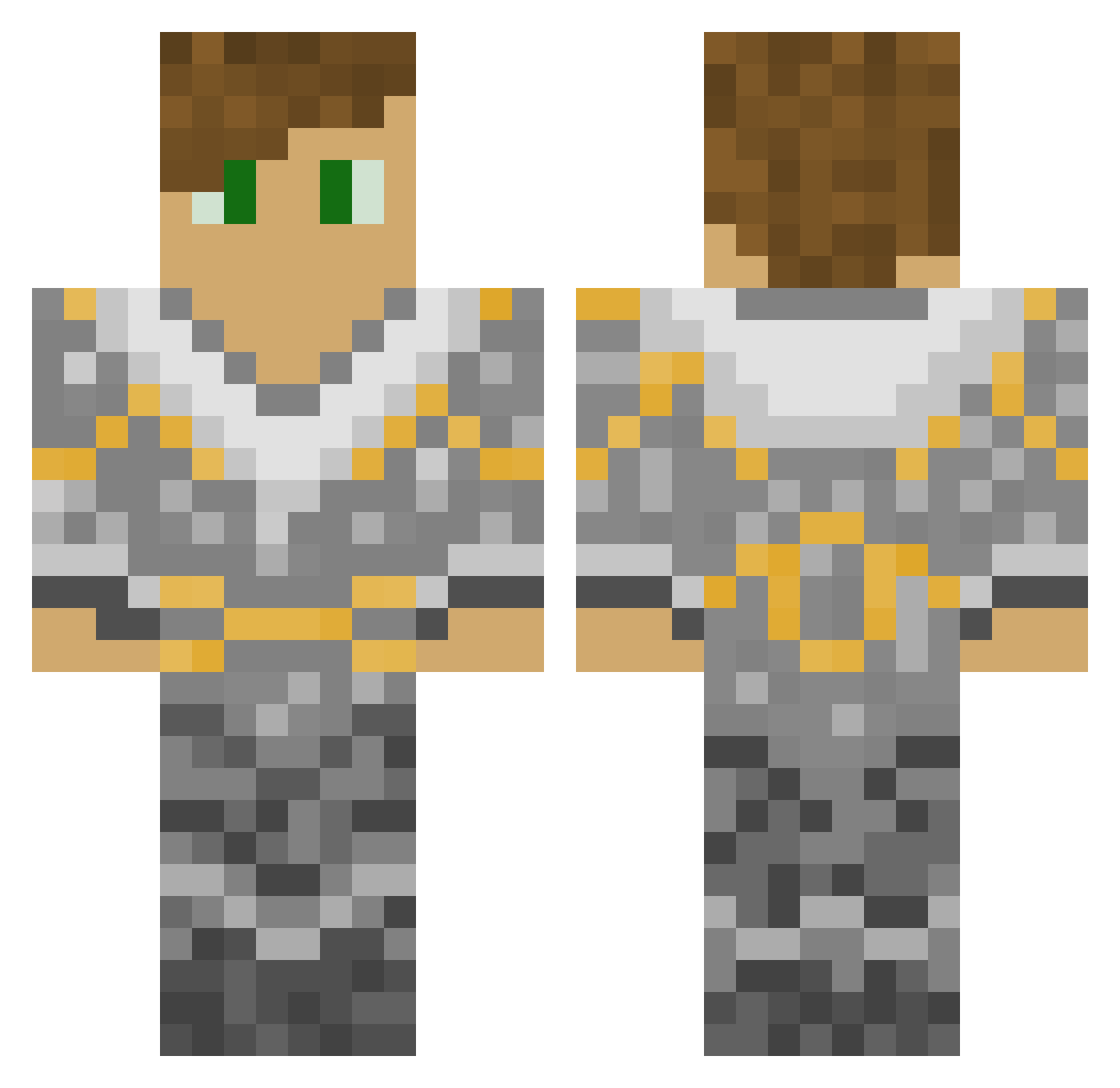 Pulud Minecraft skin, front and back view