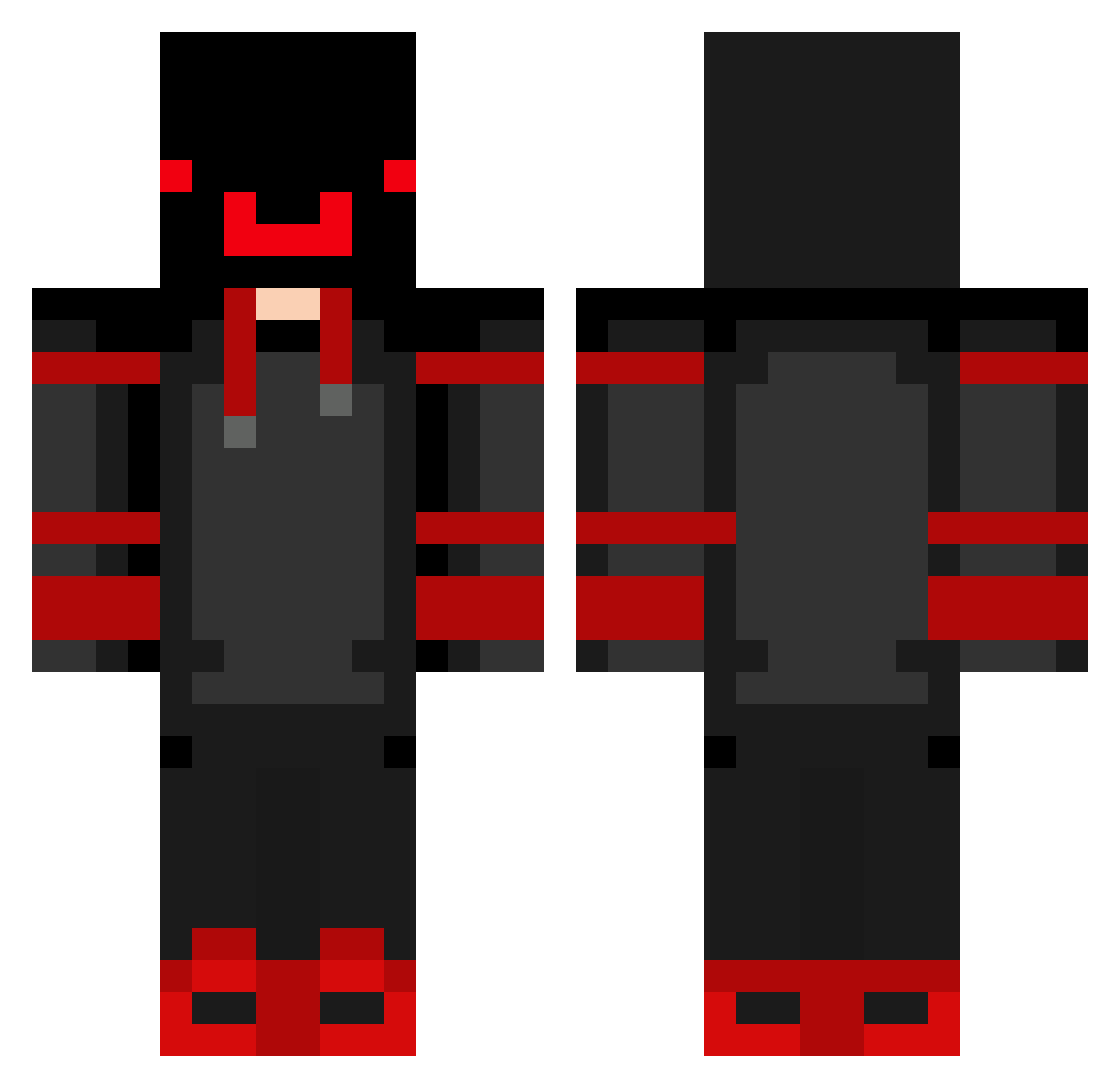JCking905 Minecraft skin, front and back view