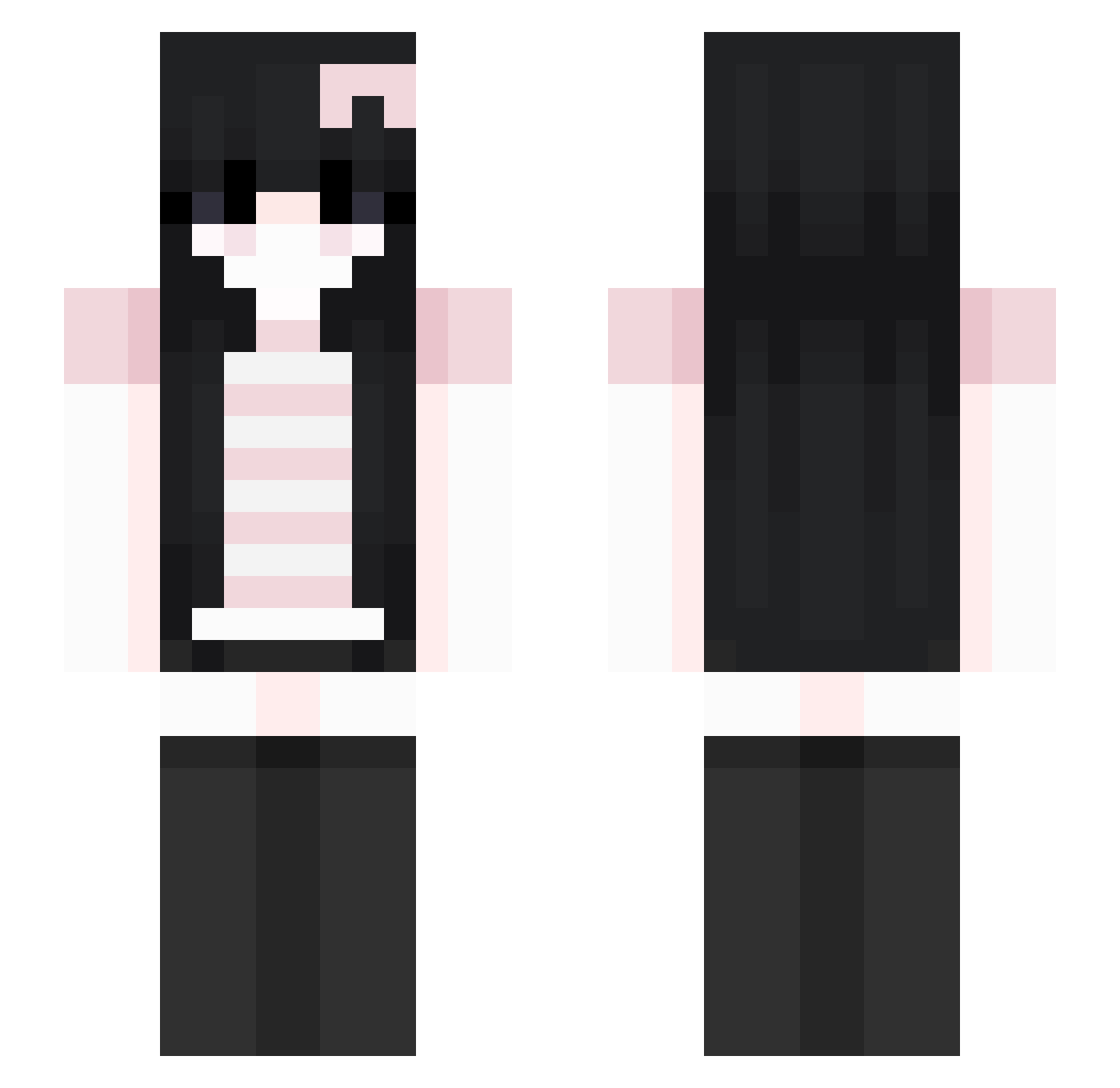 Lusty Minecraft skin, front and back view
