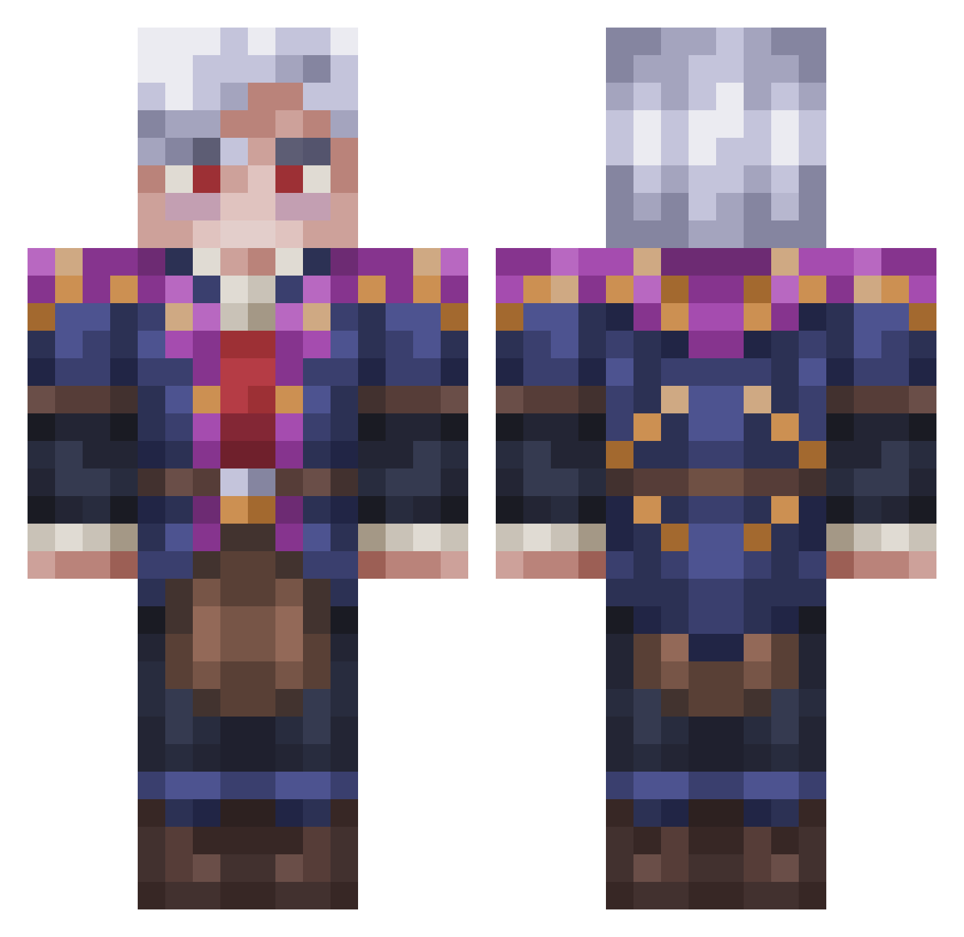 TheInkedVixcious Minecraft skin, front and back view