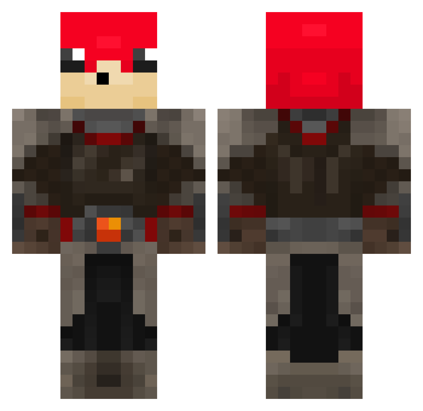 SrkS Minecraft skin, front and back view