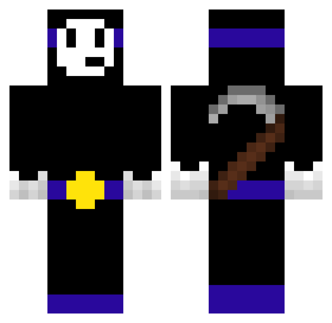 yxalaw Minecraft skin, front and back view