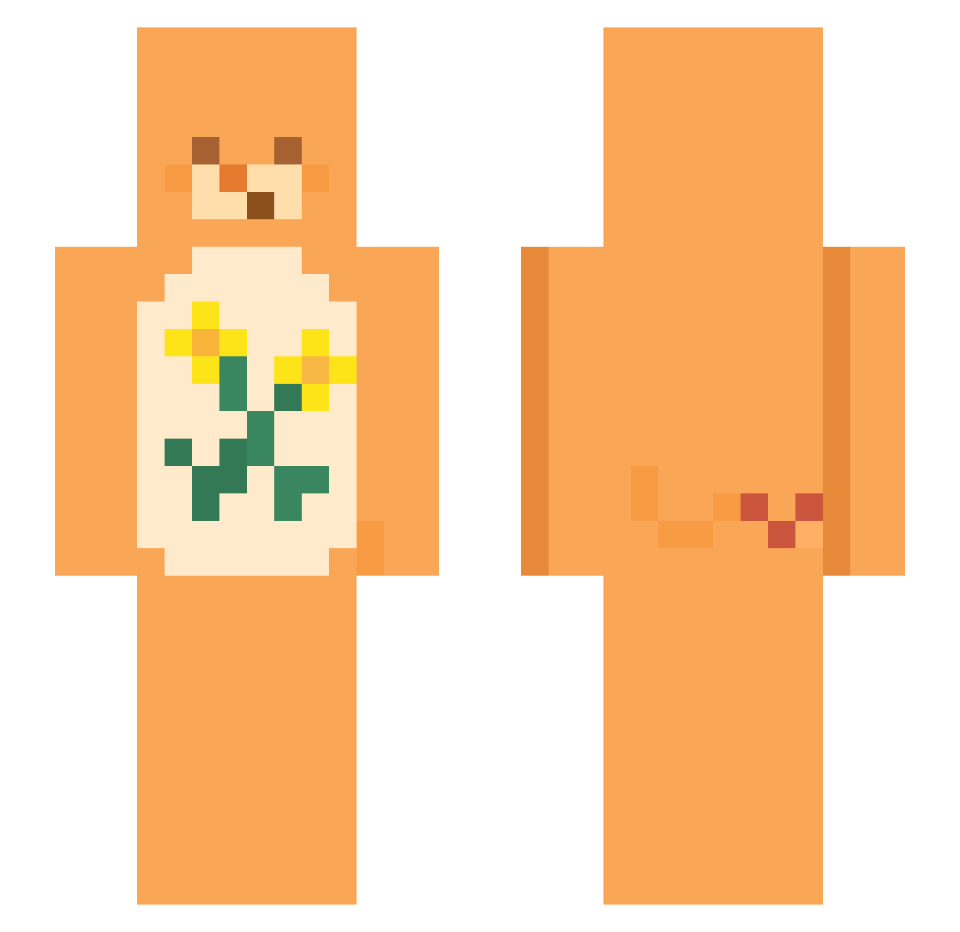 ComradeClucker Minecraft skin, front and back view