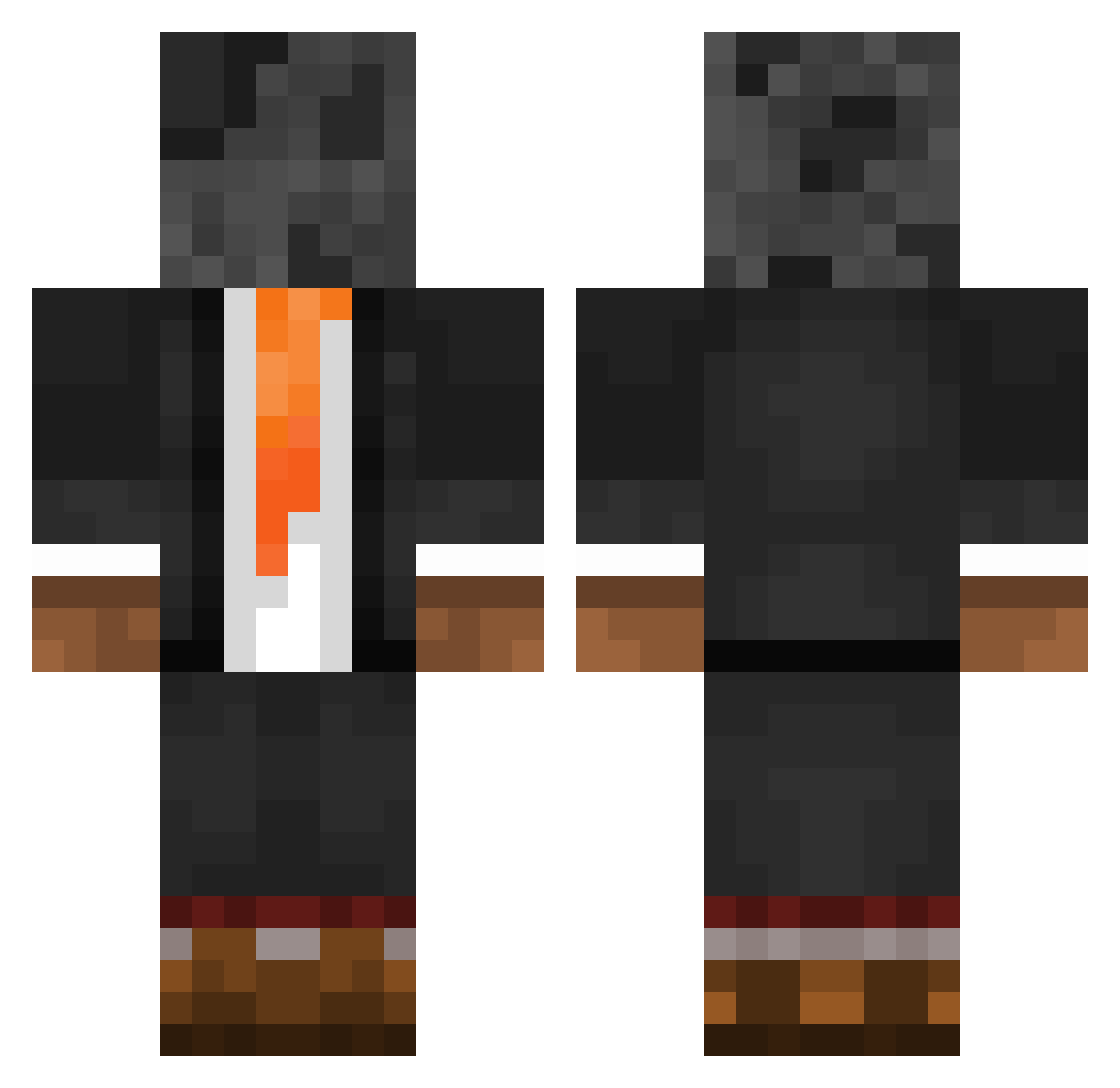 4v3r Minecraft skin, front and back view