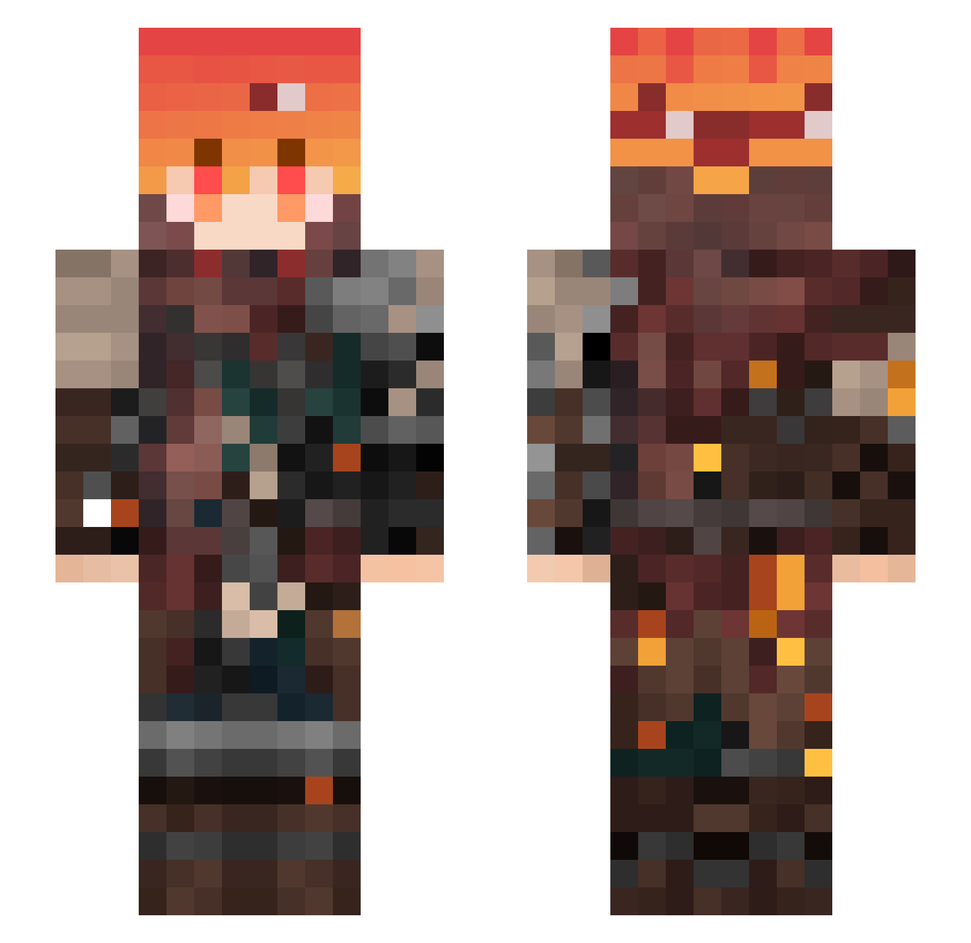 DropOutDoge Minecraft skin, front and back view