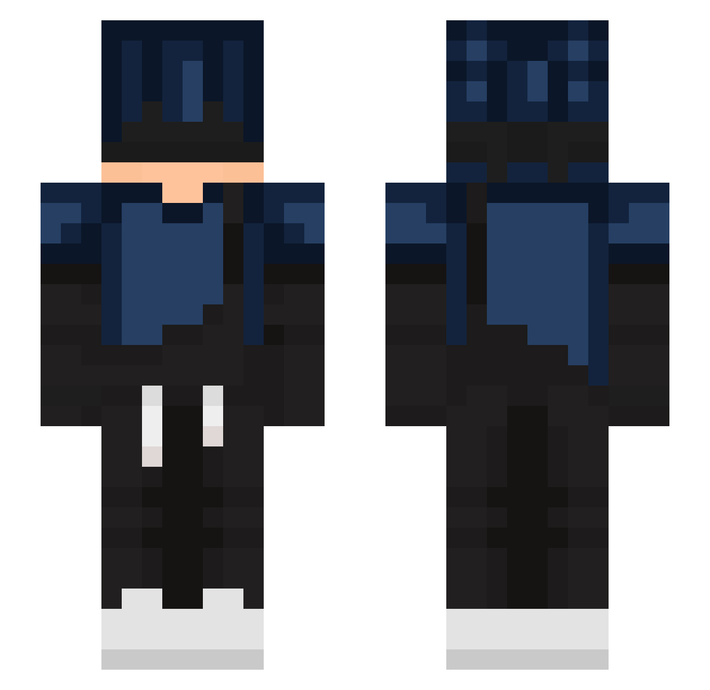 Invixinity Minecraft skin, front and back view