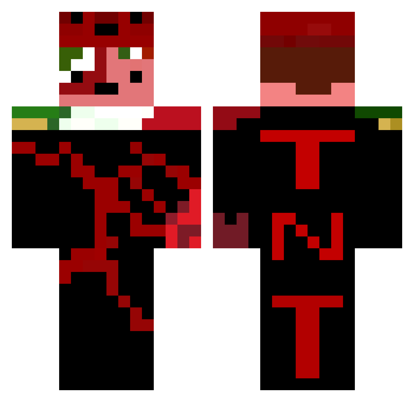 NitroLeoTNT Minecraft skin, front and back view