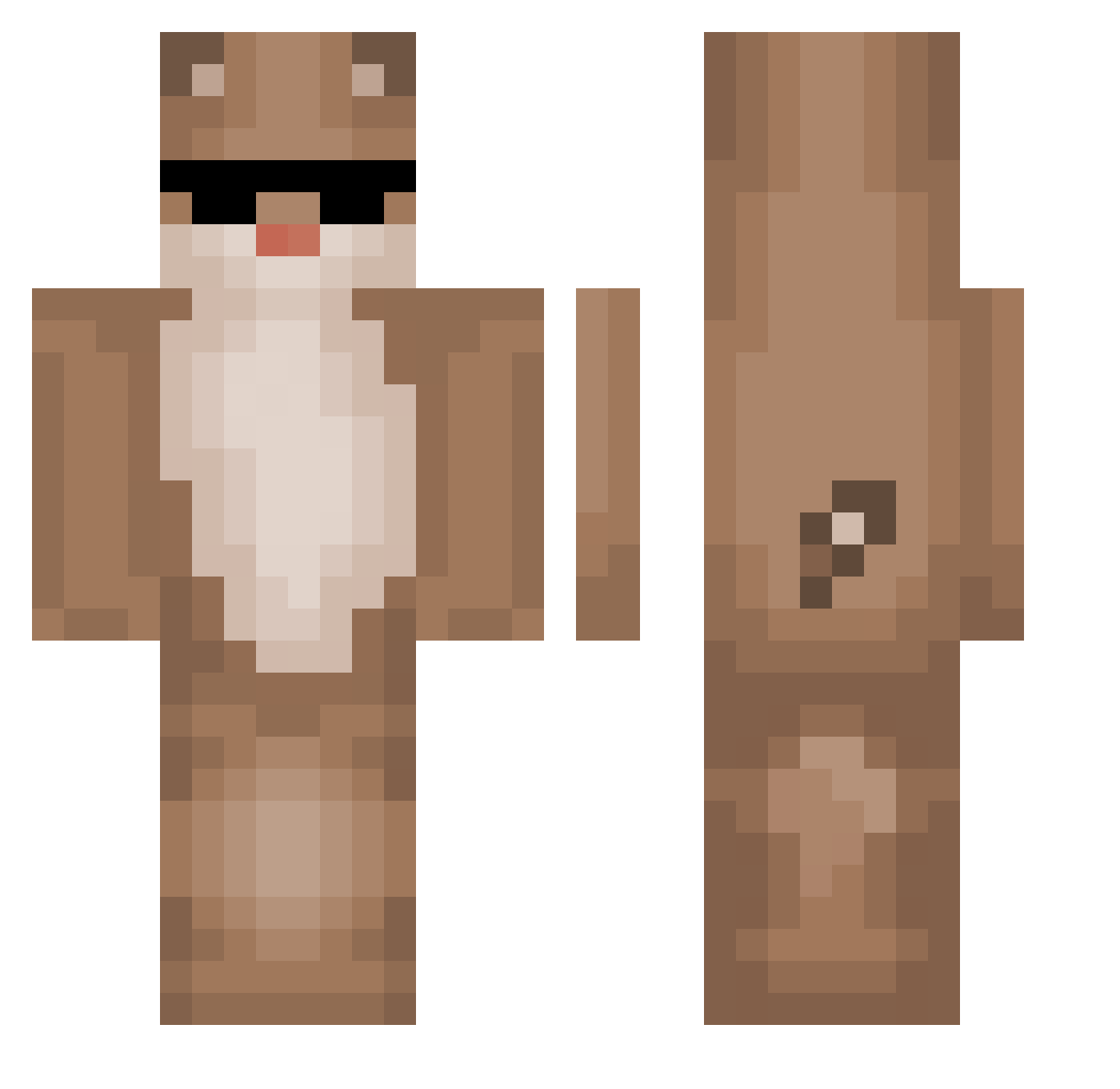 Kopaczbtw Minecraft skin, front and back view