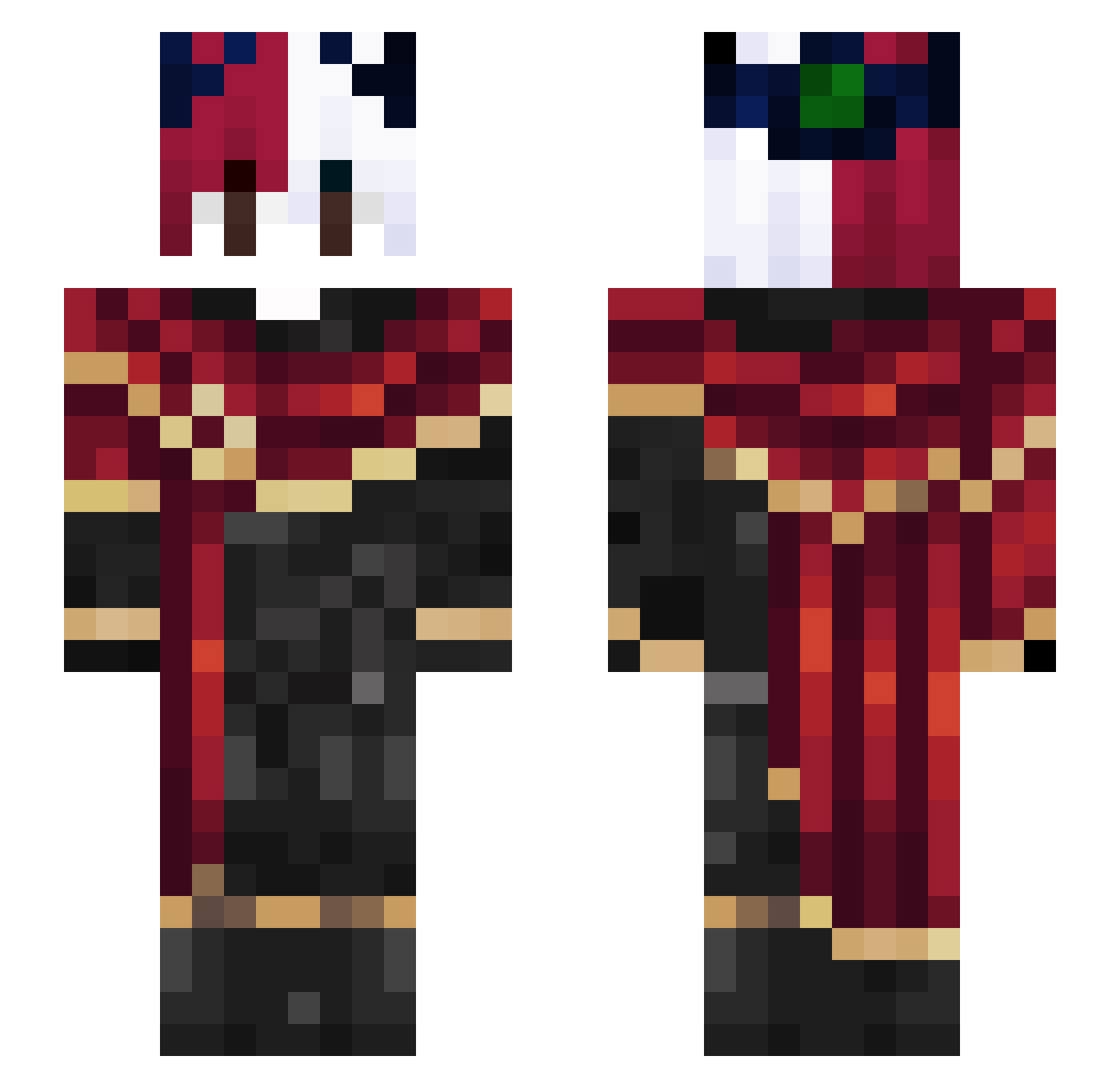 Allle Minecraft skin, front and back view