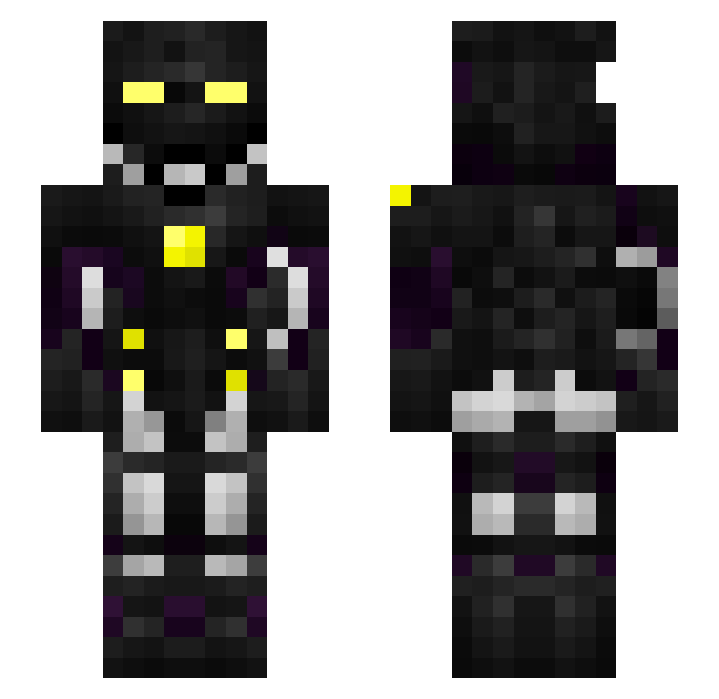 Crawlers Minecraft skin, front and back view