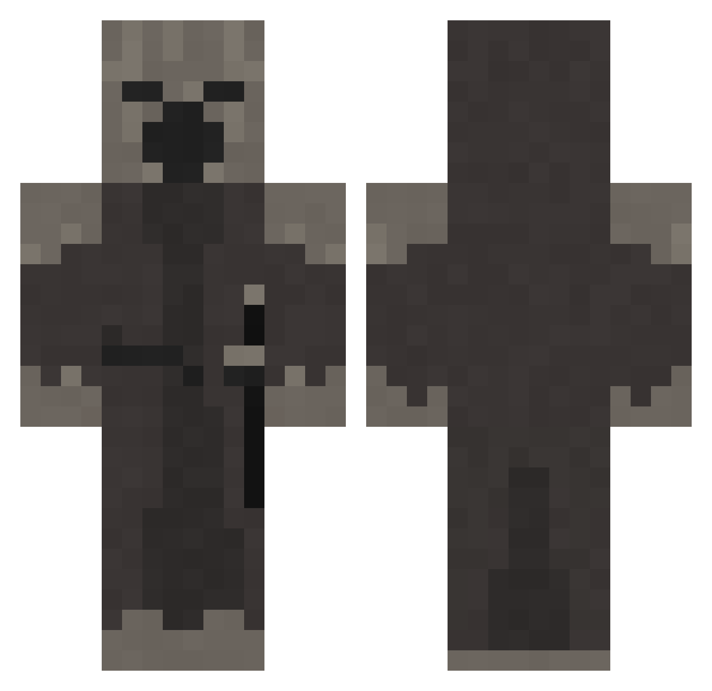 Apharazon Minecraft skin, front and back view
