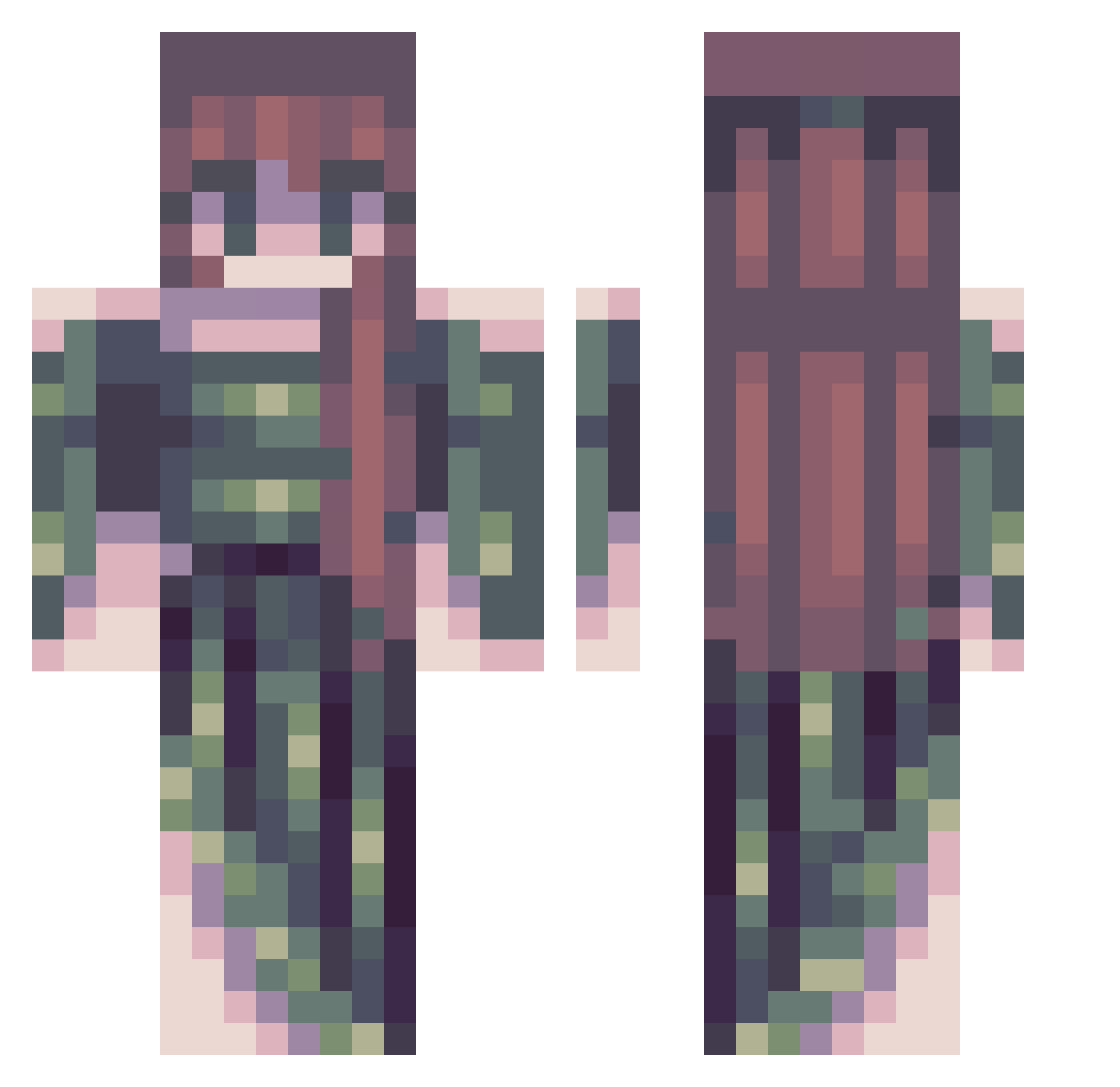 JokerSF1 Minecraft skin, front and back view