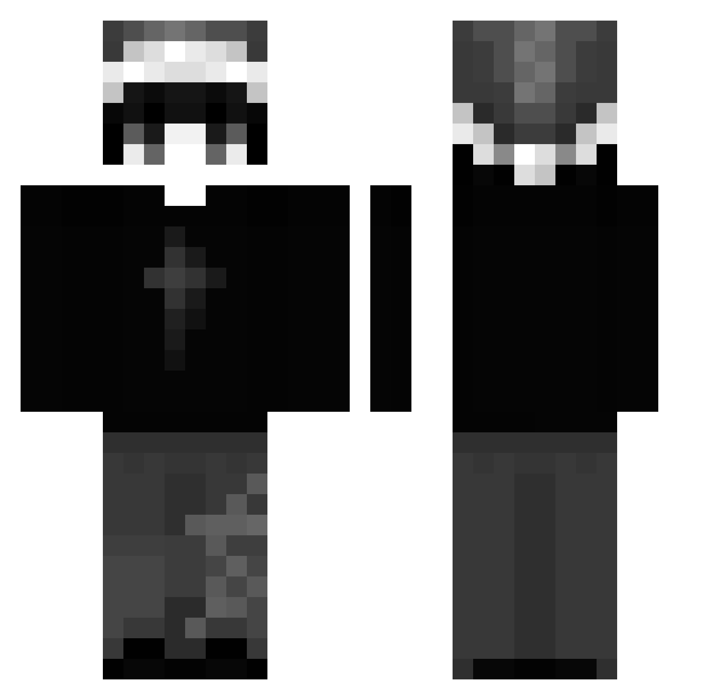 rjqnrdl33 Minecraft skin, front and back view