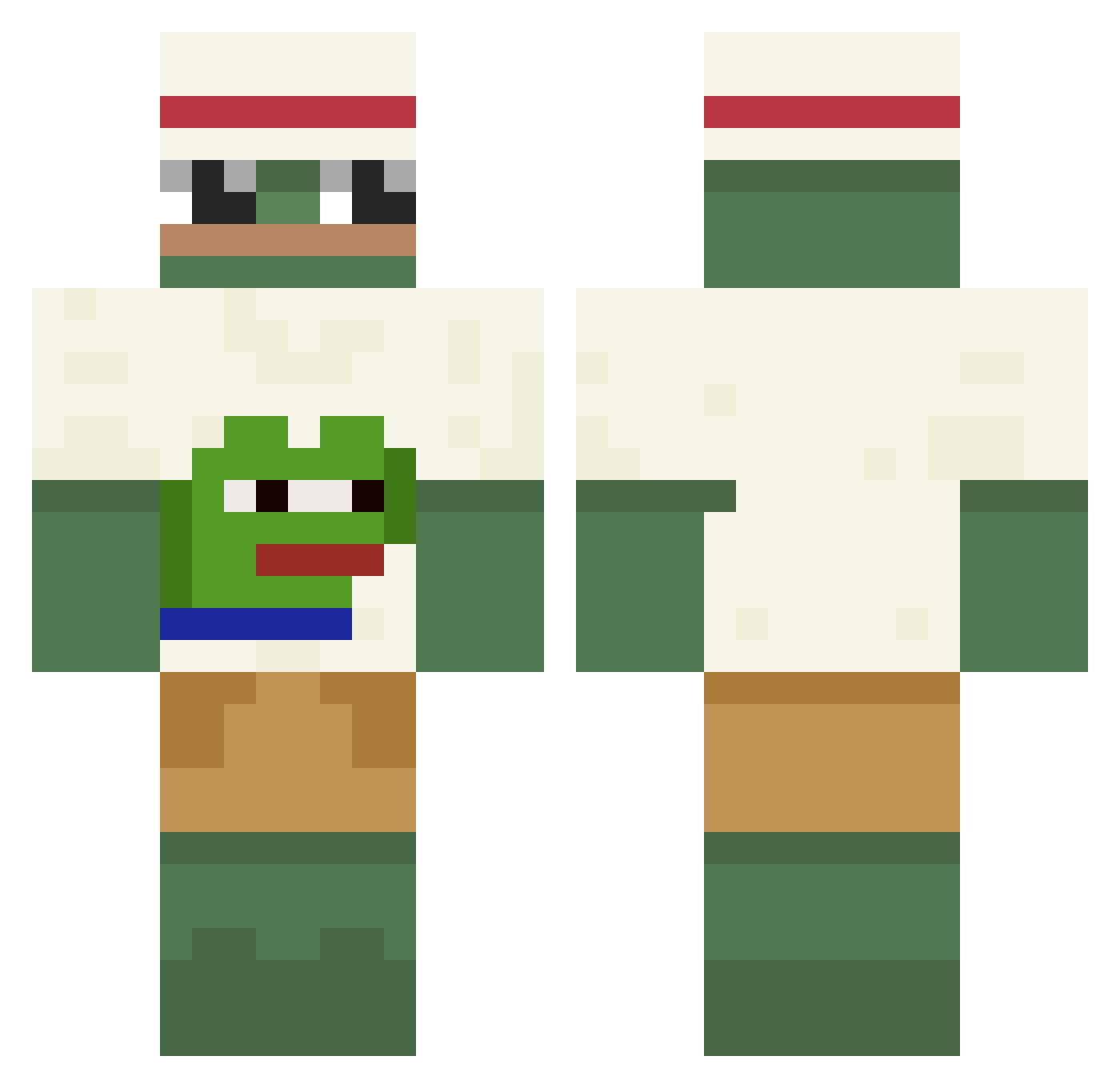 rzaaba Minecraft skin, front and back view