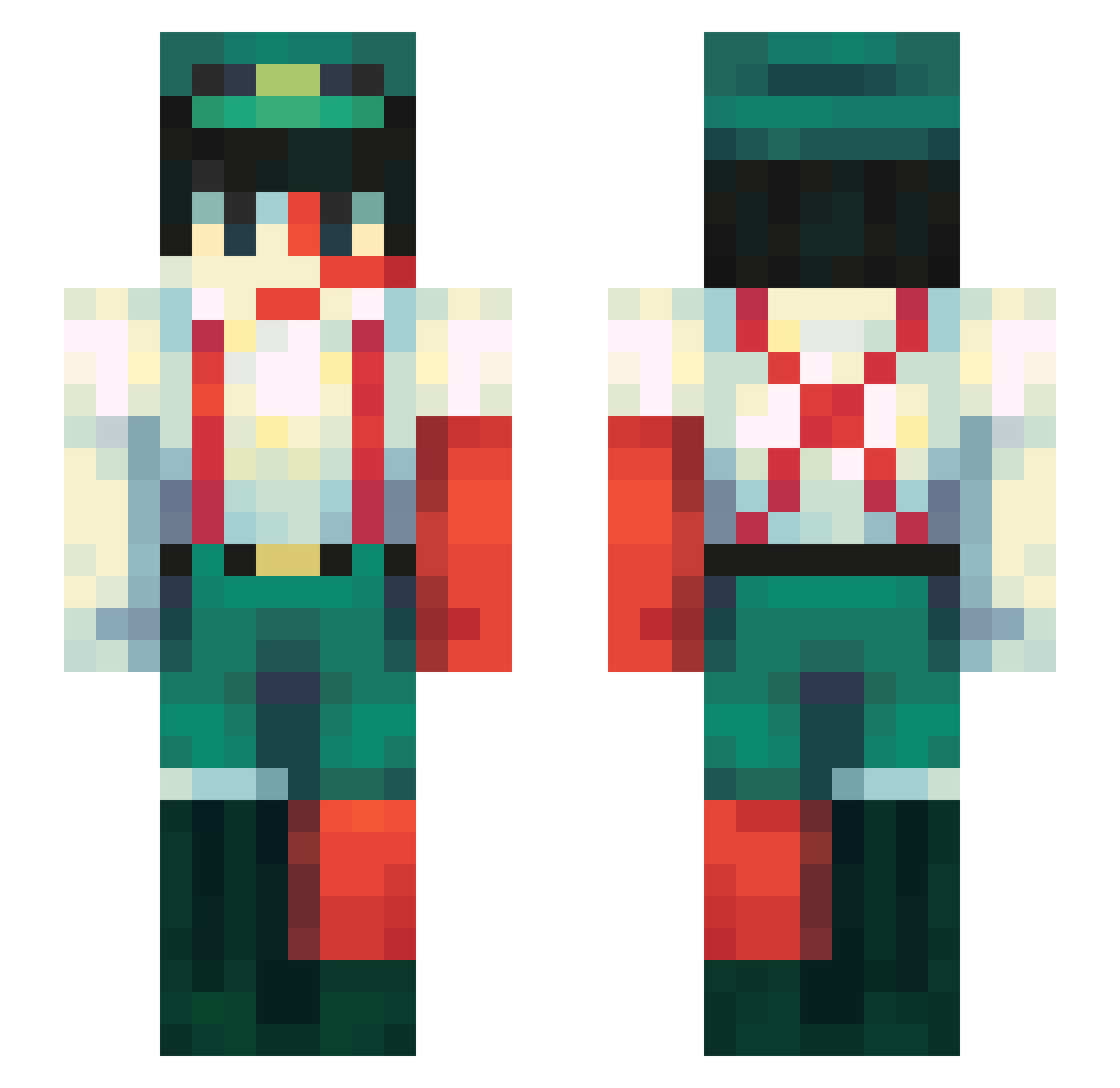 TheCheeseMan368 Minecraft skin, front and back view