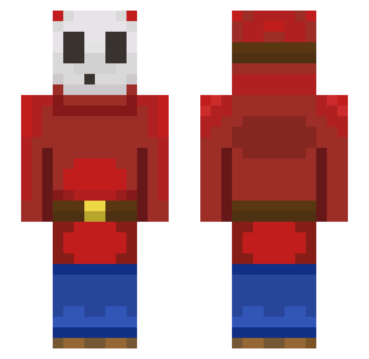 x4rope Minecraft skin, front and back view
