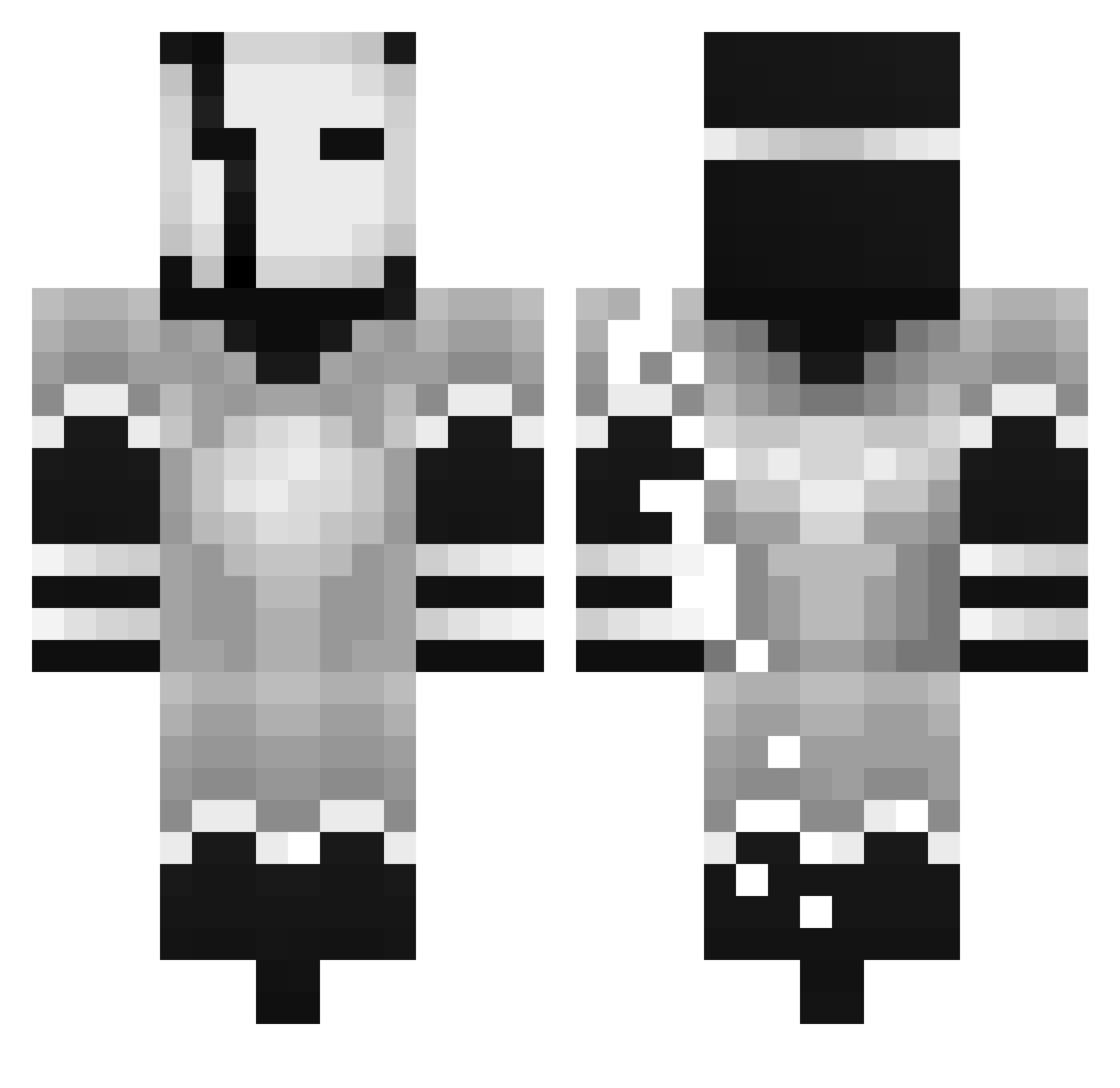 Tasoeur_ Minecraft skin, front and back view